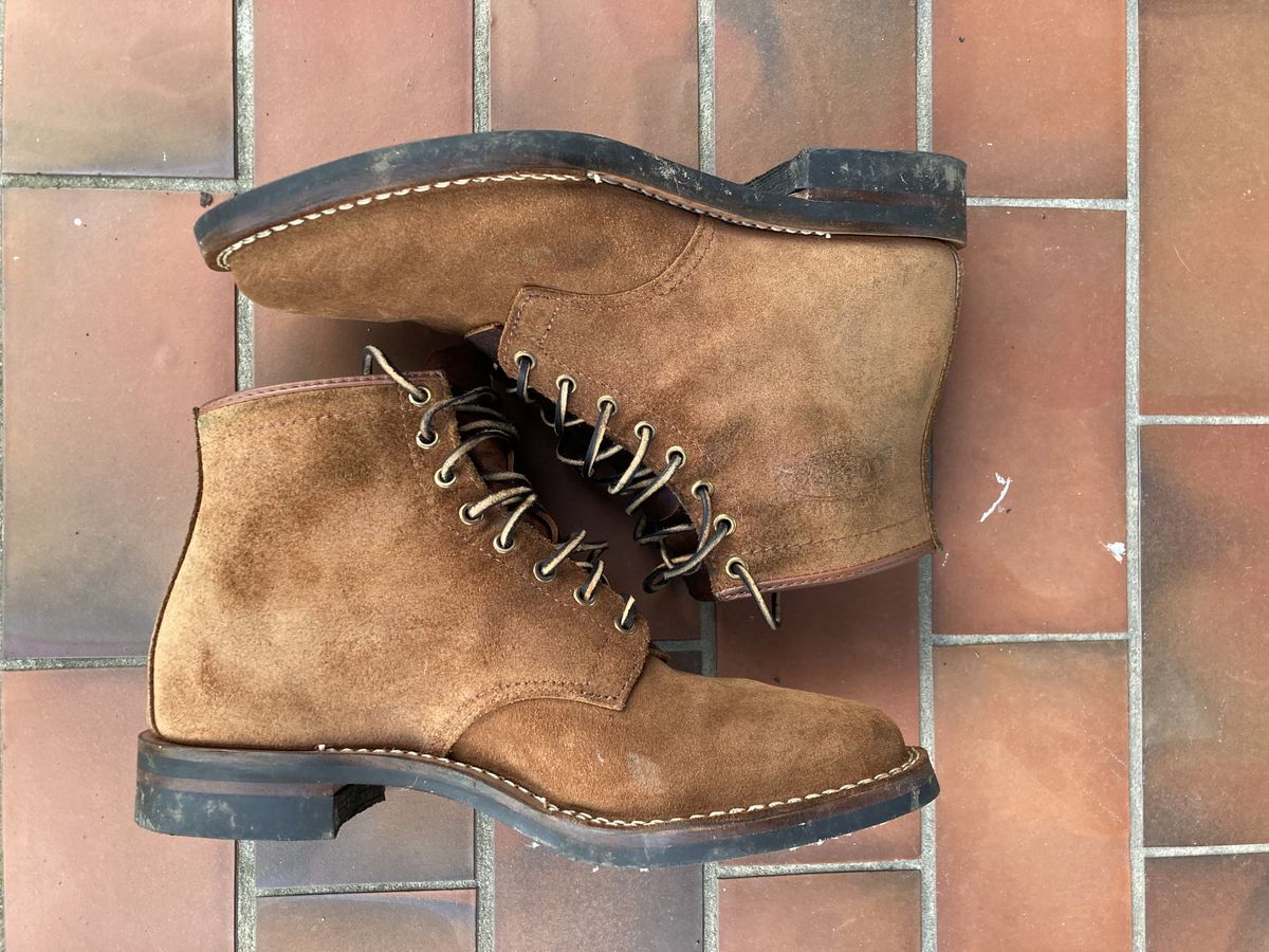 Photo by patinathunderdome on November 1, 2021 of the Wesco Johannes in Seidel Brown Domain Roughout.