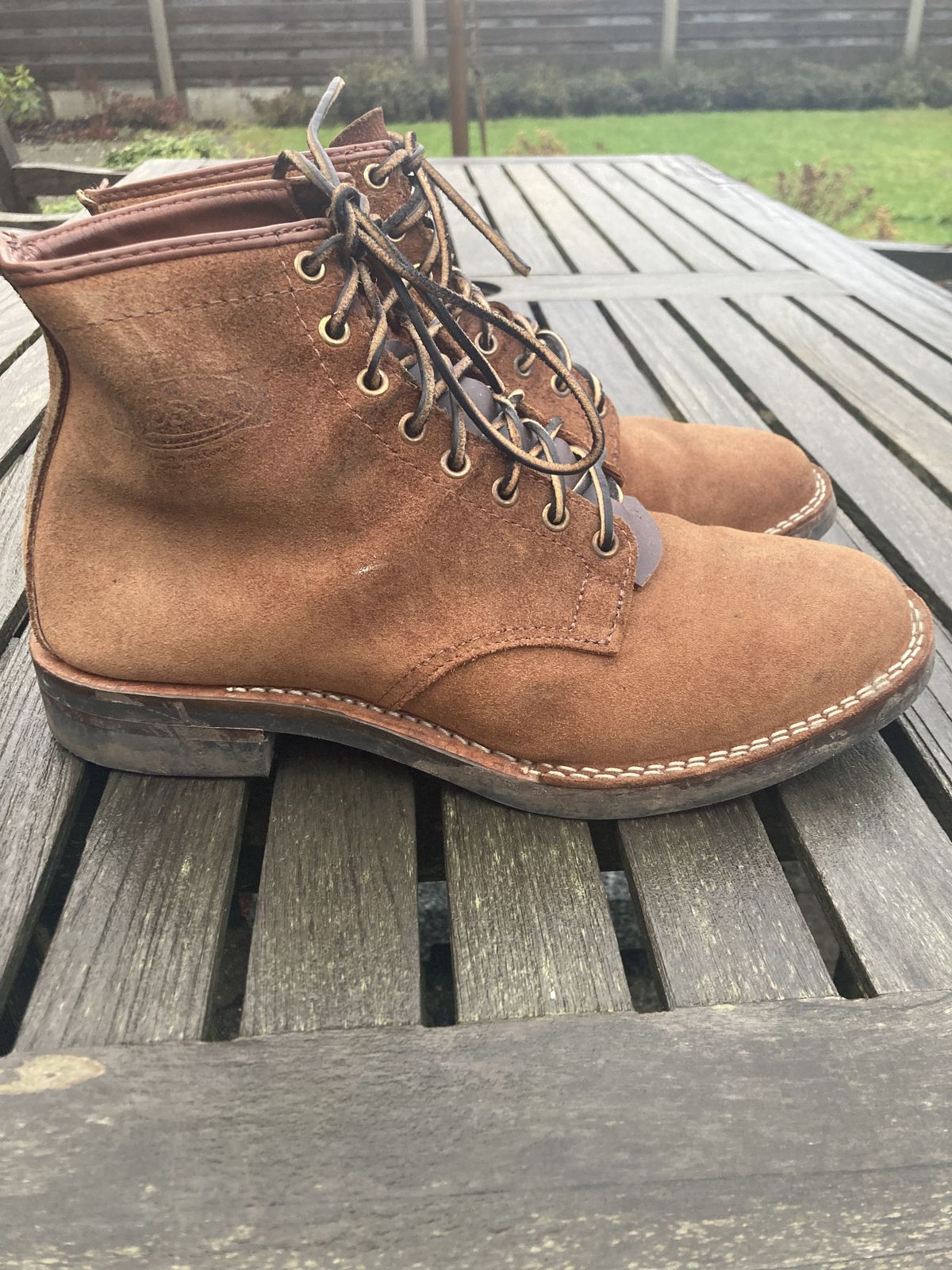 Photo by patinathunderdome on December 5, 2021 of the Wesco Johannes in Seidel Brown Domain Roughout.