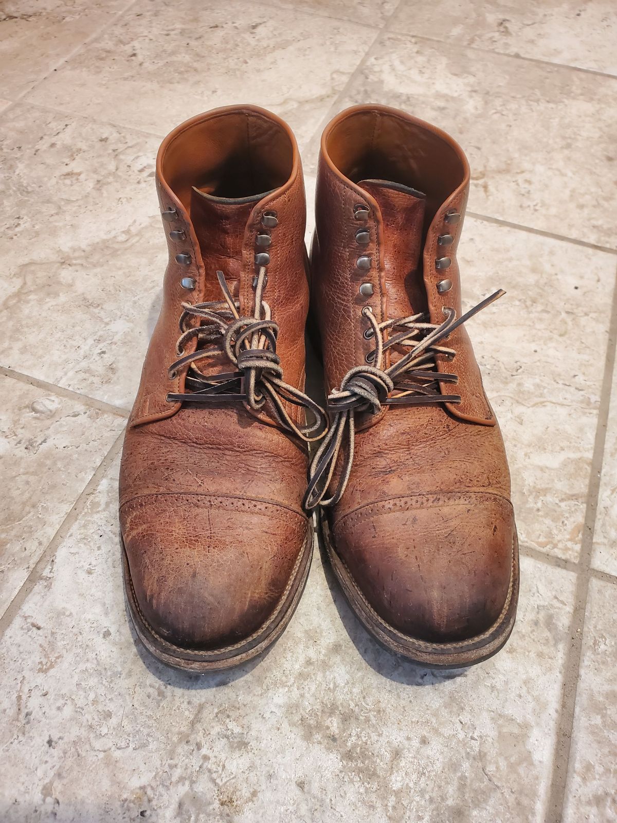 Photo by patinathunderdome on February 4, 2022 of the Viberg Service Boot in C.F. Stead Snuff Shrunken Kudu.