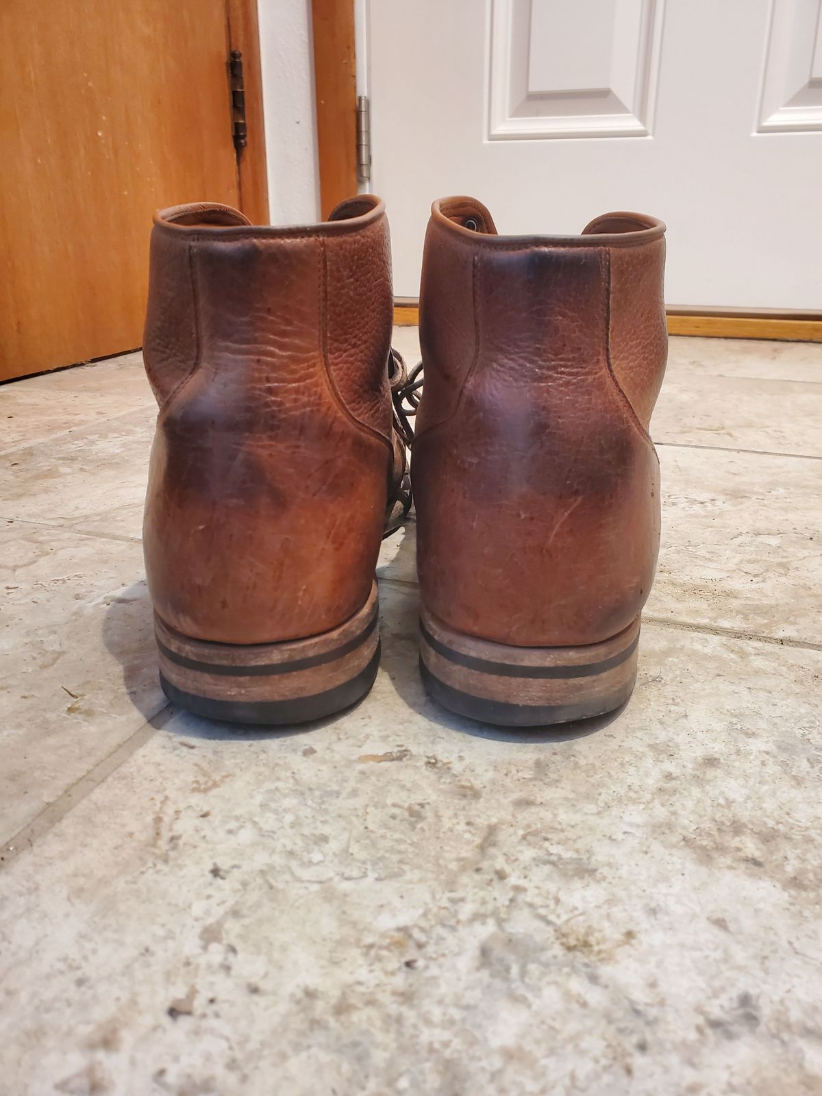 Photo by patinathunderdome on February 4, 2022 of the Viberg Service Boot in C.F. Stead Snuff Shrunken Kudu.