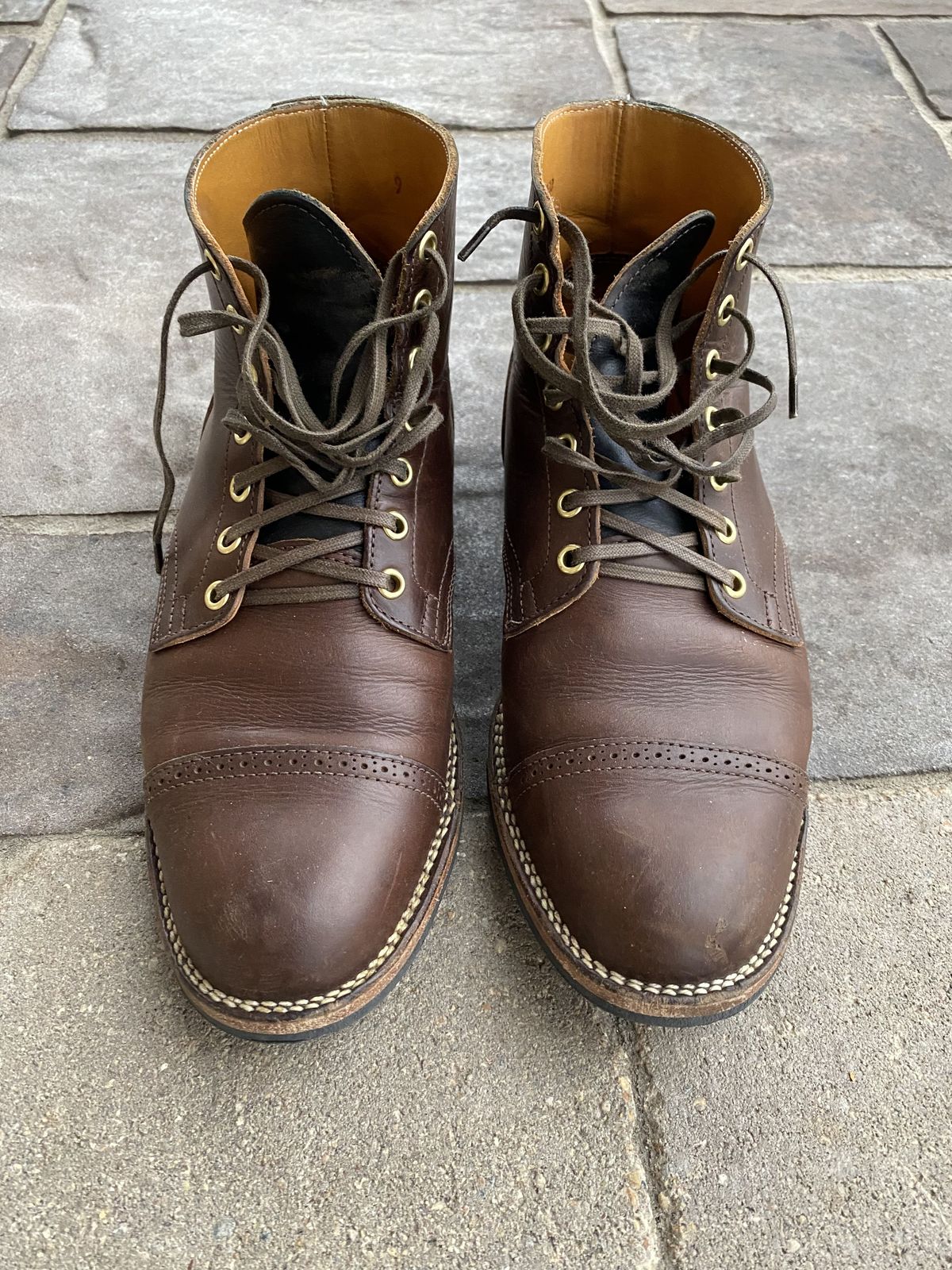 Photo by patinathunderdome on December 6, 2021 of the Viberg Service Boot in Guidi Olive Calf.