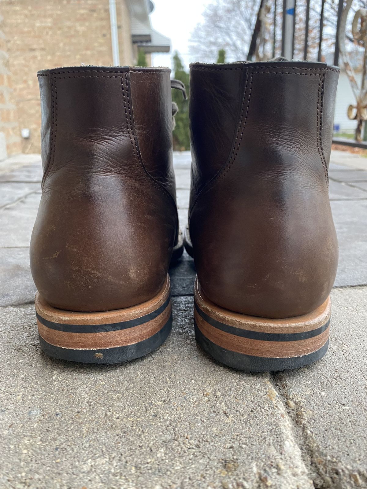Photo by patinathunderdome on December 6, 2021 of the Viberg Service Boot in Guidi Olive Calf.