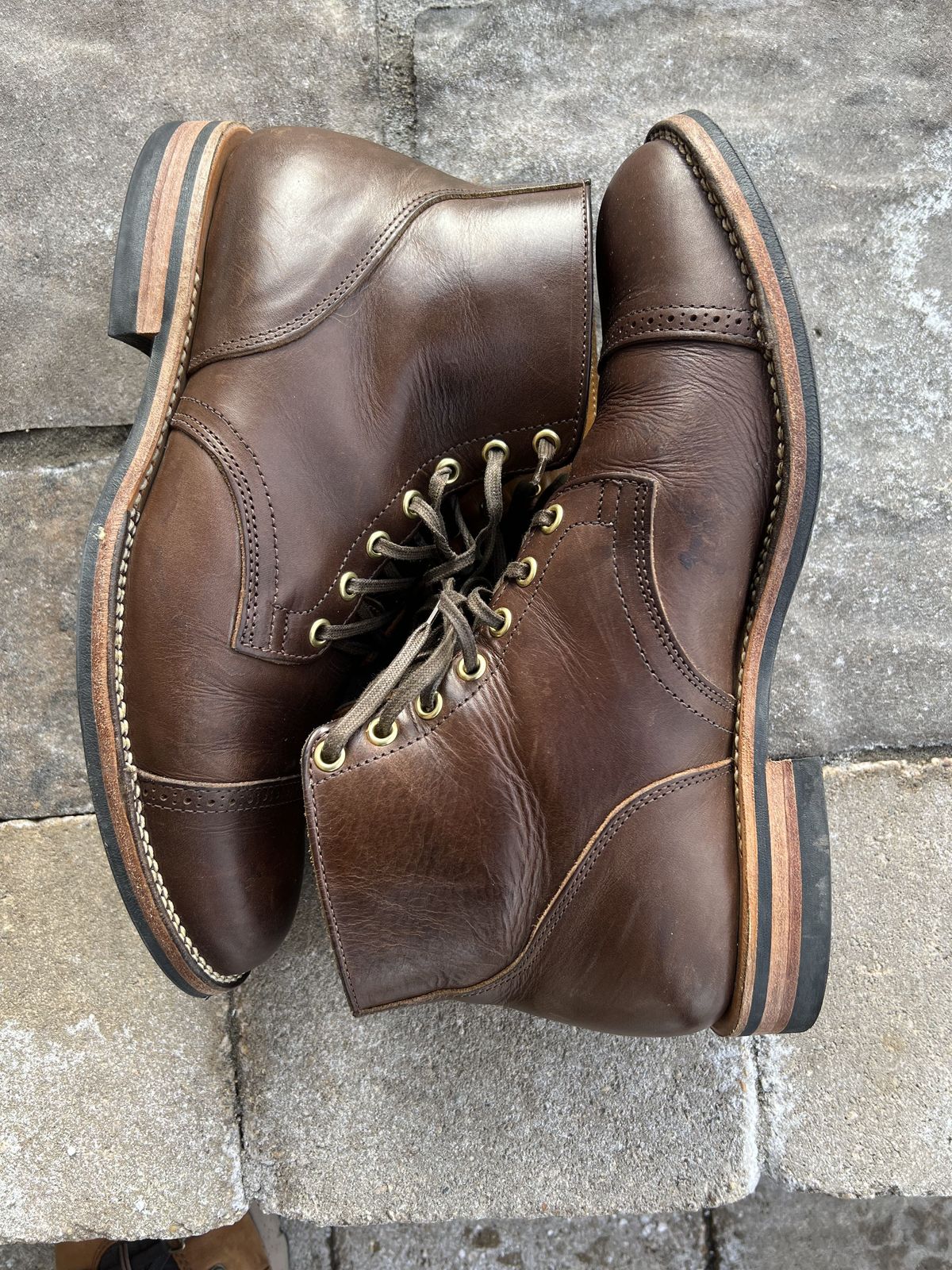Photo by patinathunderdome on January 5, 2022 of the Viberg Service Boot in Guidi Olive Calf.