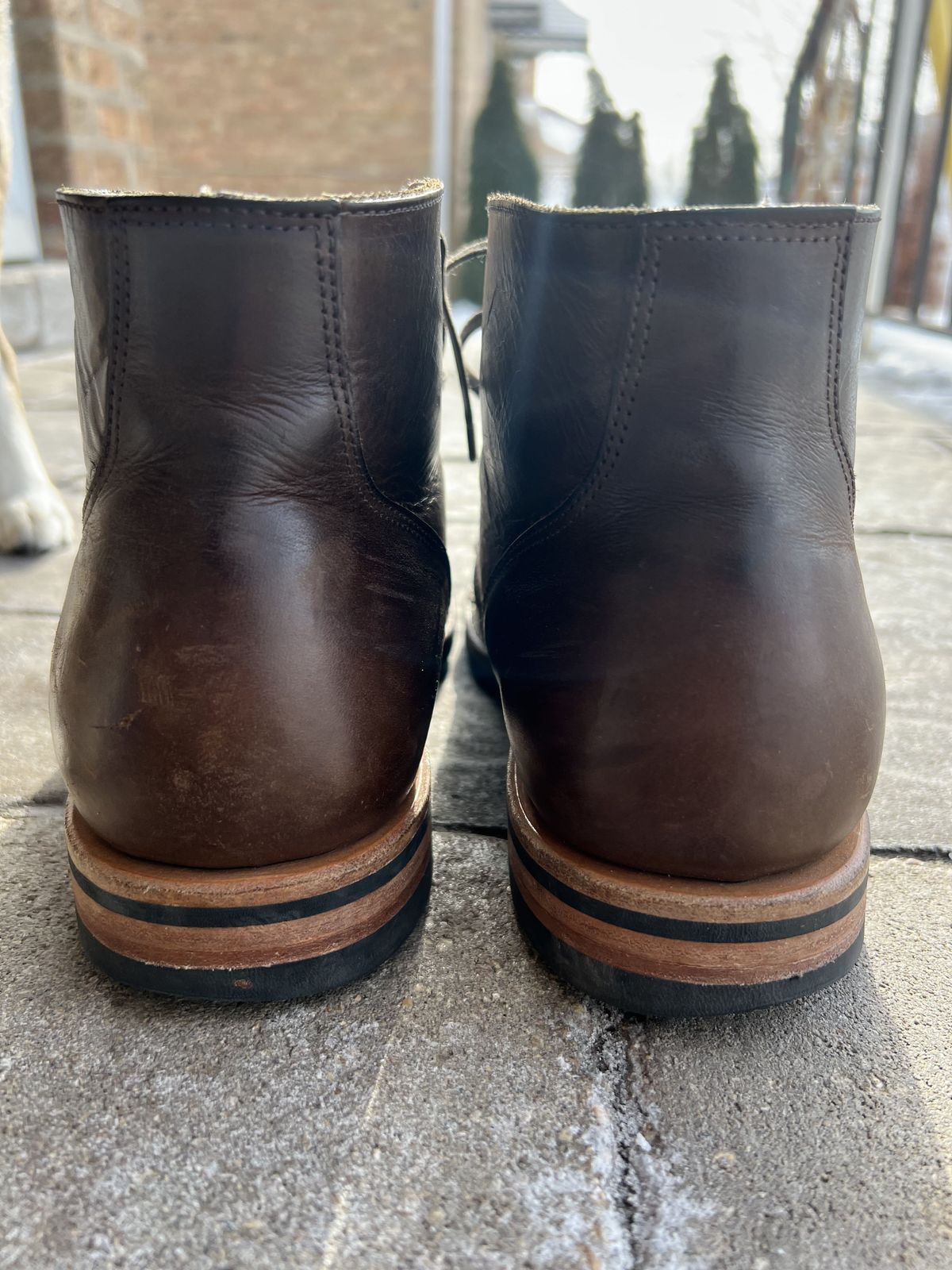 Photo by patinathunderdome on January 5, 2022 of the Viberg Service Boot in Guidi Olive Calf.