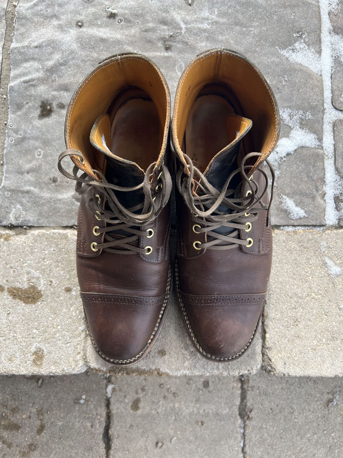 Photo by patinathunderdome on February 5, 2022 of the Viberg Service Boot in Guidi Olive Calf.