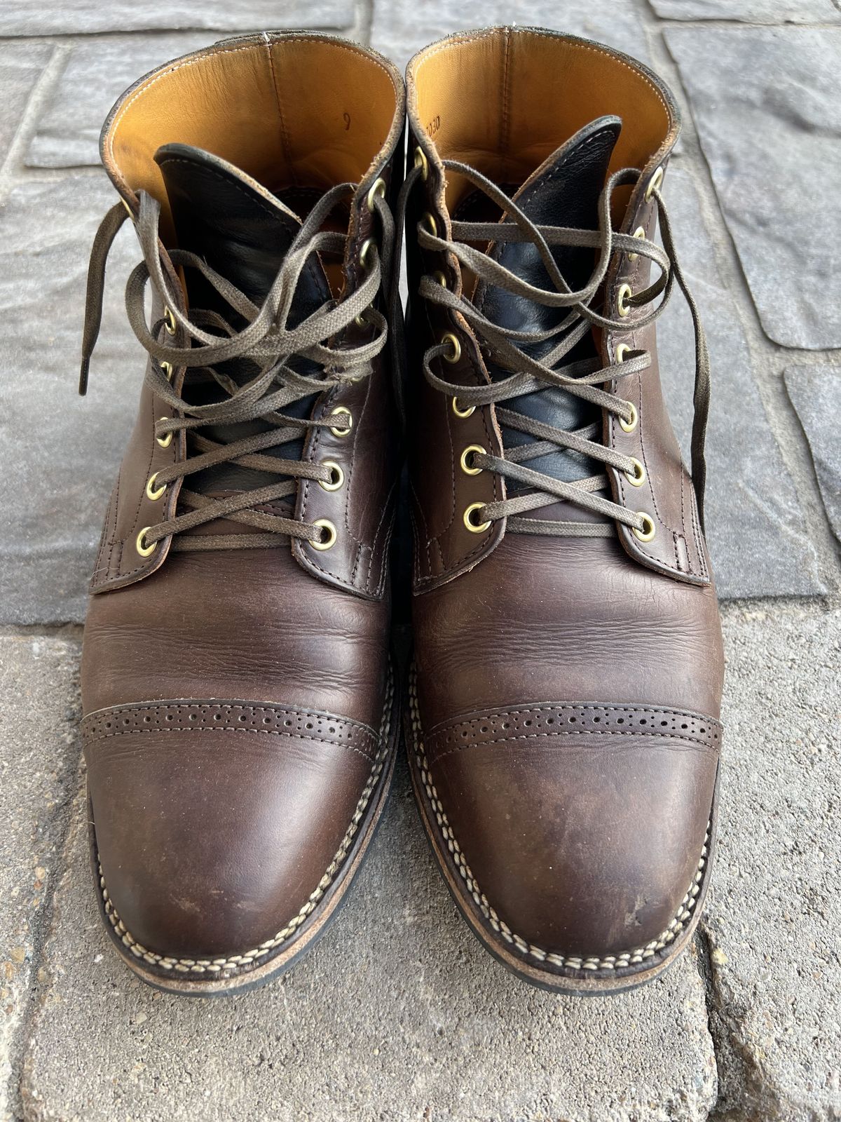 Photo by patinathunderdome on March 5, 2022 of the Viberg Service Boot in Guidi Olive Calf.