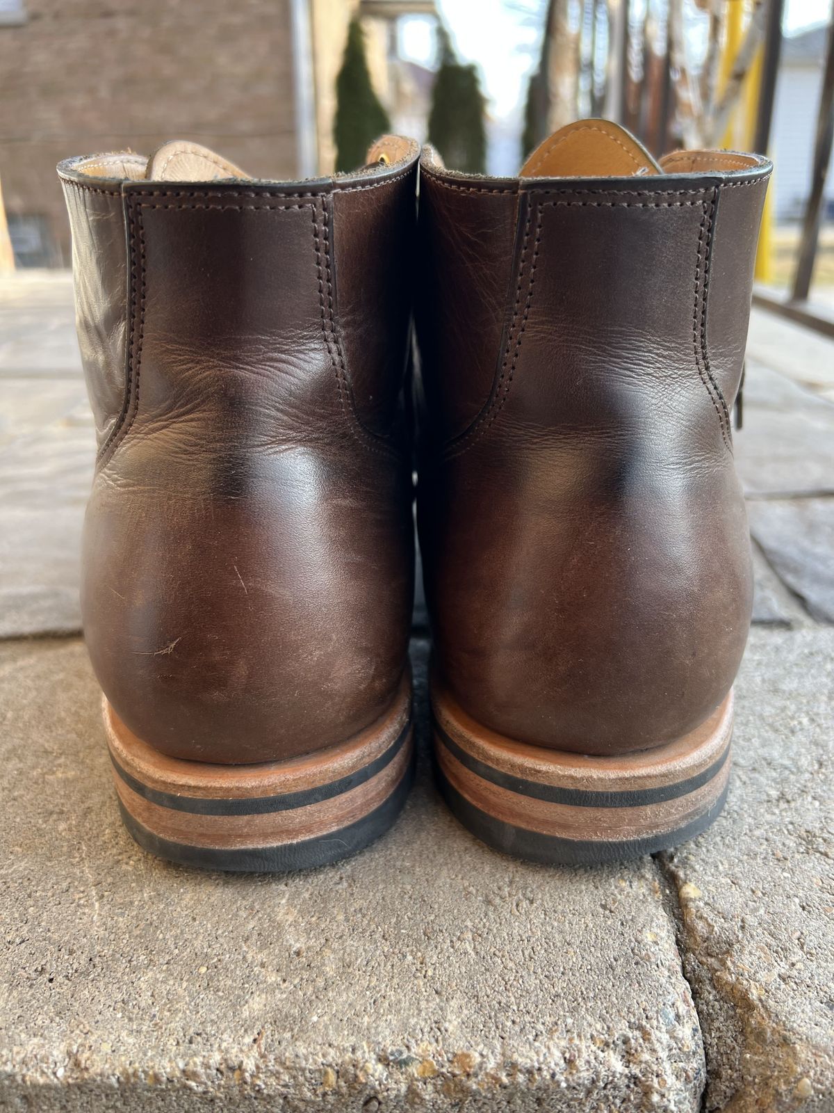 Photo by patinathunderdome on March 5, 2022 of the Viberg Service Boot in Guidi Olive Calf.