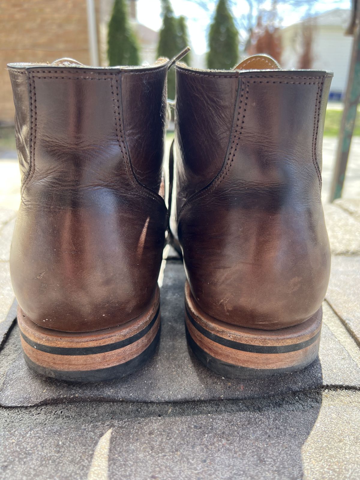 Photo by patinathunderdome on April 1, 2022 of the Viberg Service Boot in Guidi Olive Calf.