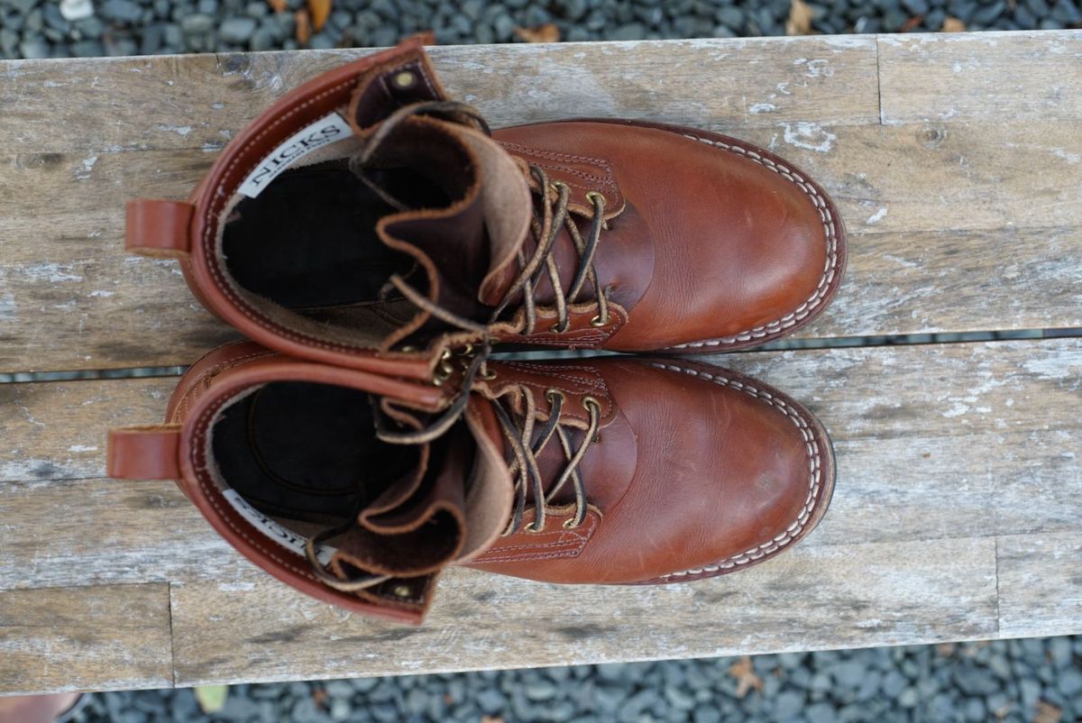 Photo by patinathunderdome on December 2, 2021 of the Nicks Falcon in Wickett & Craig Medium Brown English Bridle.