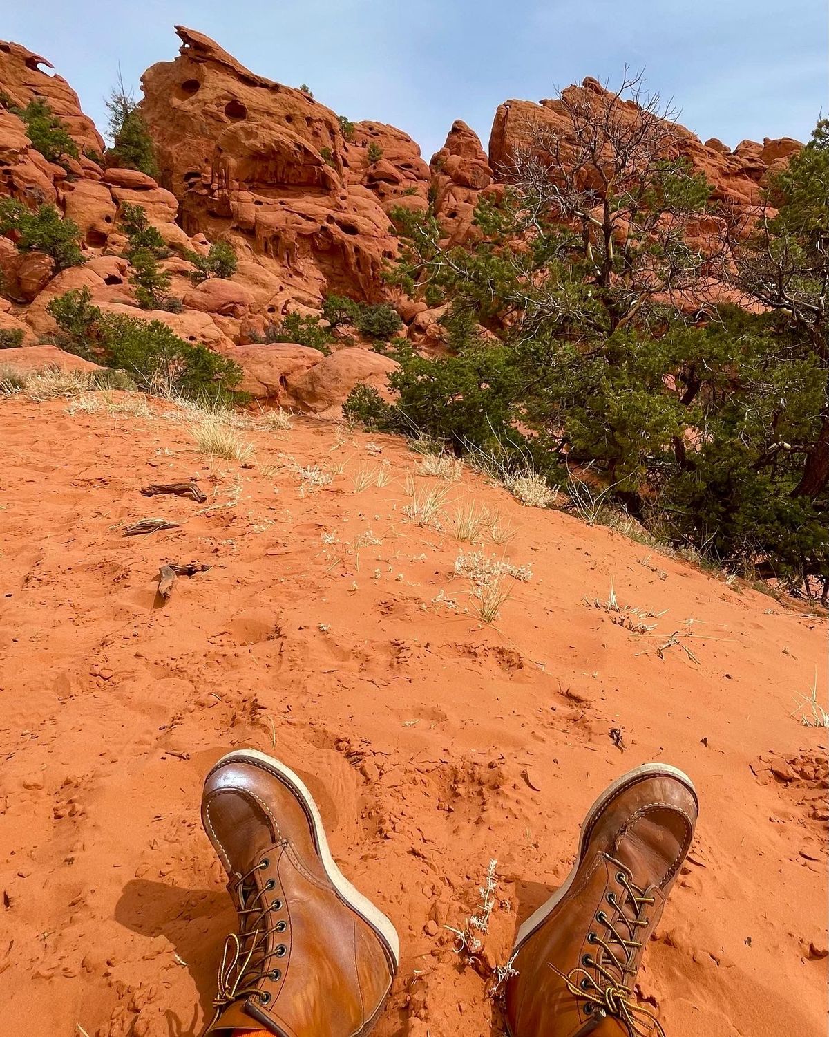 Photo by patinathunderdome on May 4, 2022 of the Red Wing 6-Inch Classic Moc in S.B. Foot Oro-Iginal.