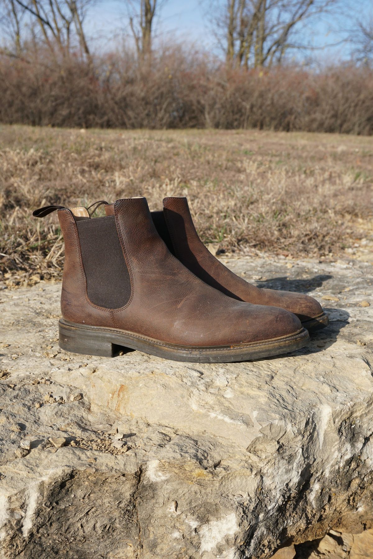 Photo by patinathunderdome on December 6, 2021 of the Rider Boot Co. Fritz in C.F. Stead Snuff Waxed Kudu.