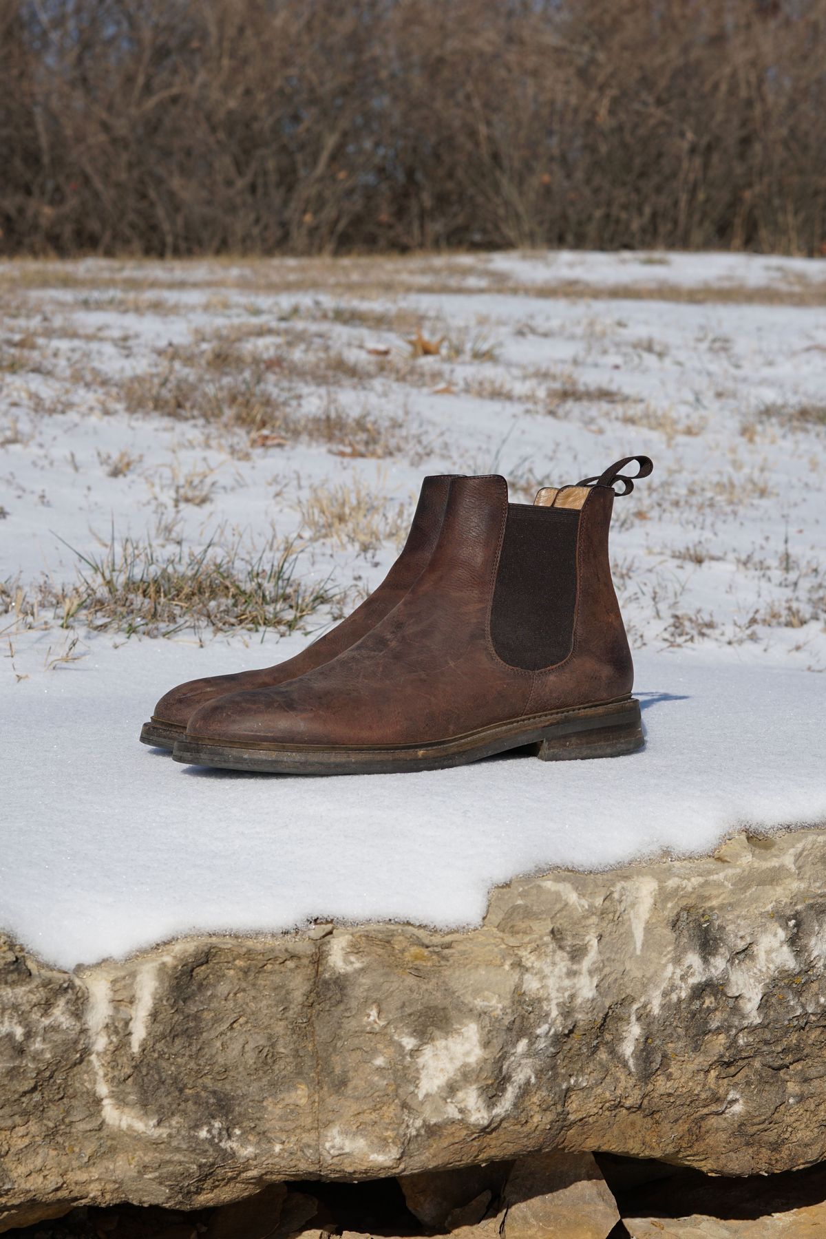 Photo by patinathunderdome on January 6, 2022 of the Rider Boot Co. Fritz in C.F. Stead Snuff Waxed Kudu.