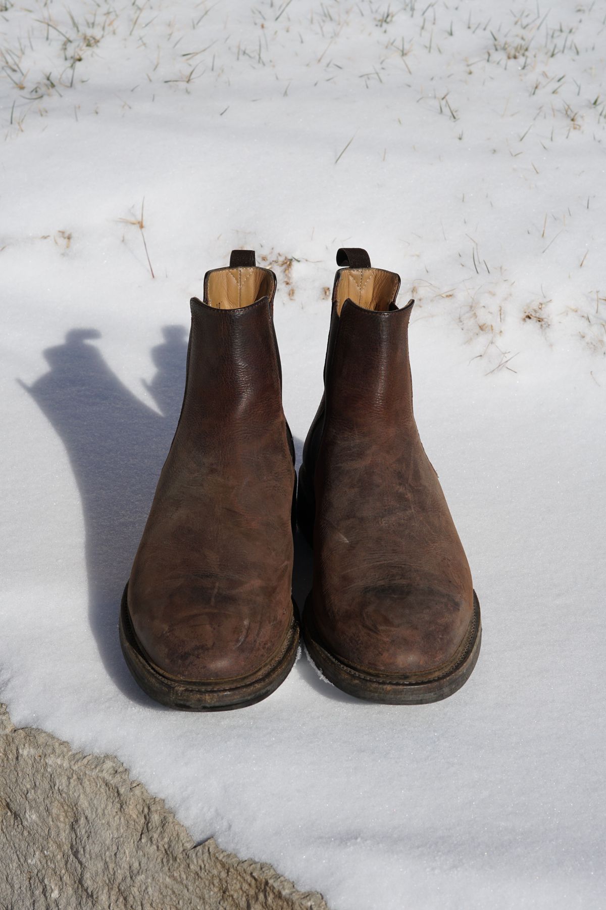 Photo by patinathunderdome on January 6, 2022 of the Rider Boot Co. Fritz in C.F. Stead Snuff Waxed Kudu.