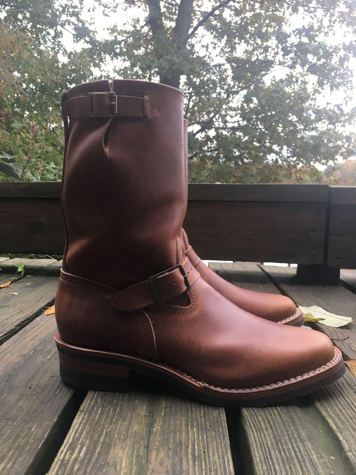 Photo by patinathunderdome on November 1, 2021 of the Wesco Boss Engineer Boot in Seidel British Tan Domain.