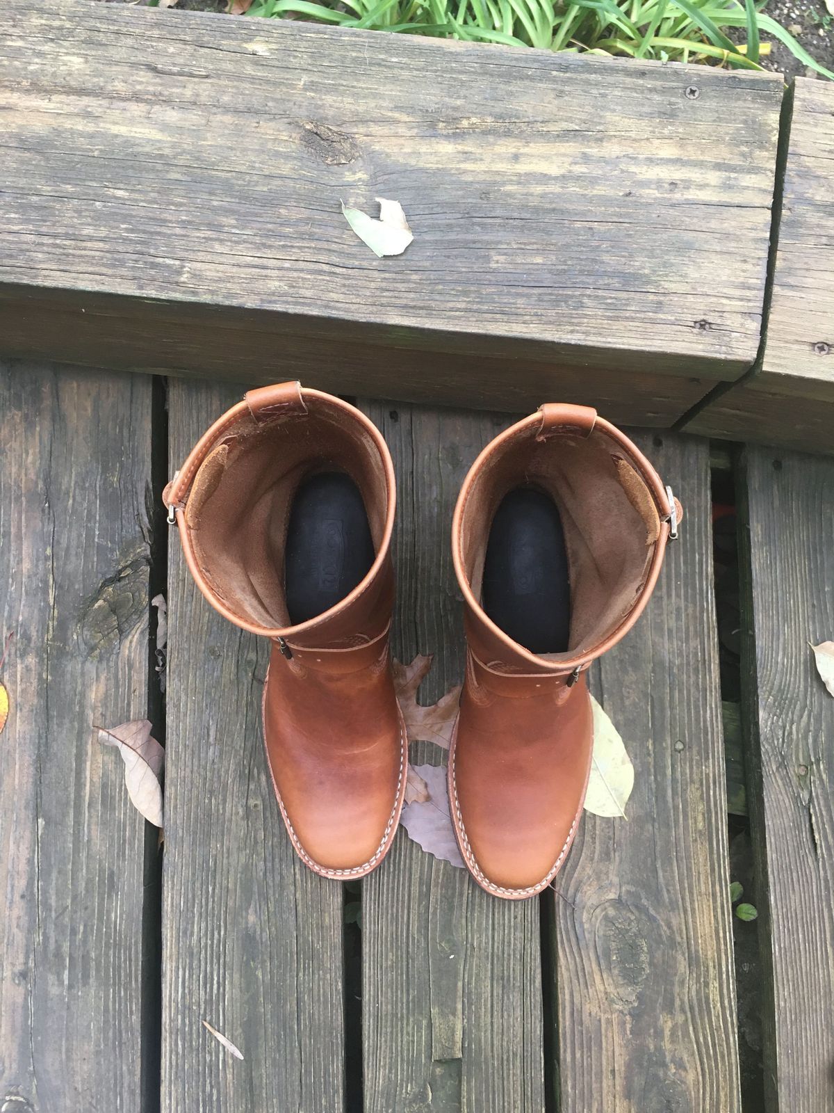 Photo by patinathunderdome on November 1, 2021 of the Wesco Boss Engineer Boot in Seidel British Tan Domain.