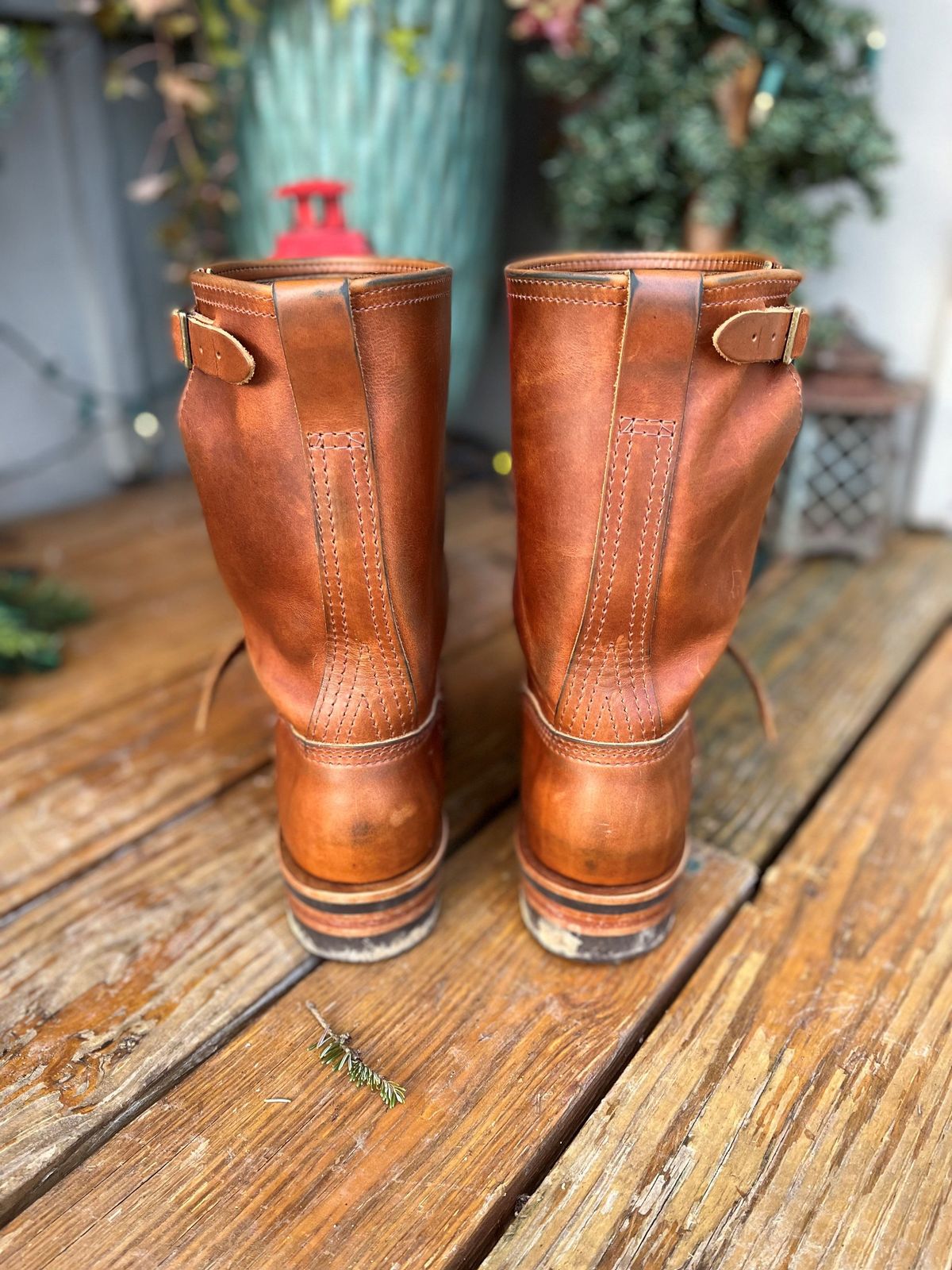 Photo by patinathunderdome on January 4, 2022 of the Wesco Boss Engineer Boot in Seidel British Tan Domain.