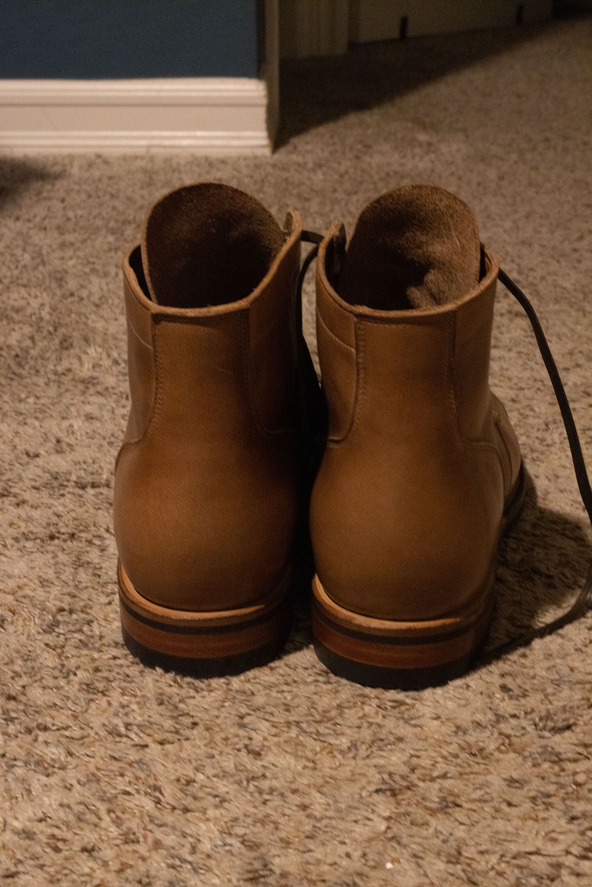 Photo by patinathunderdome on October 1, 2021 of the Viberg Service Boot in Horween Natural Chromexcel.