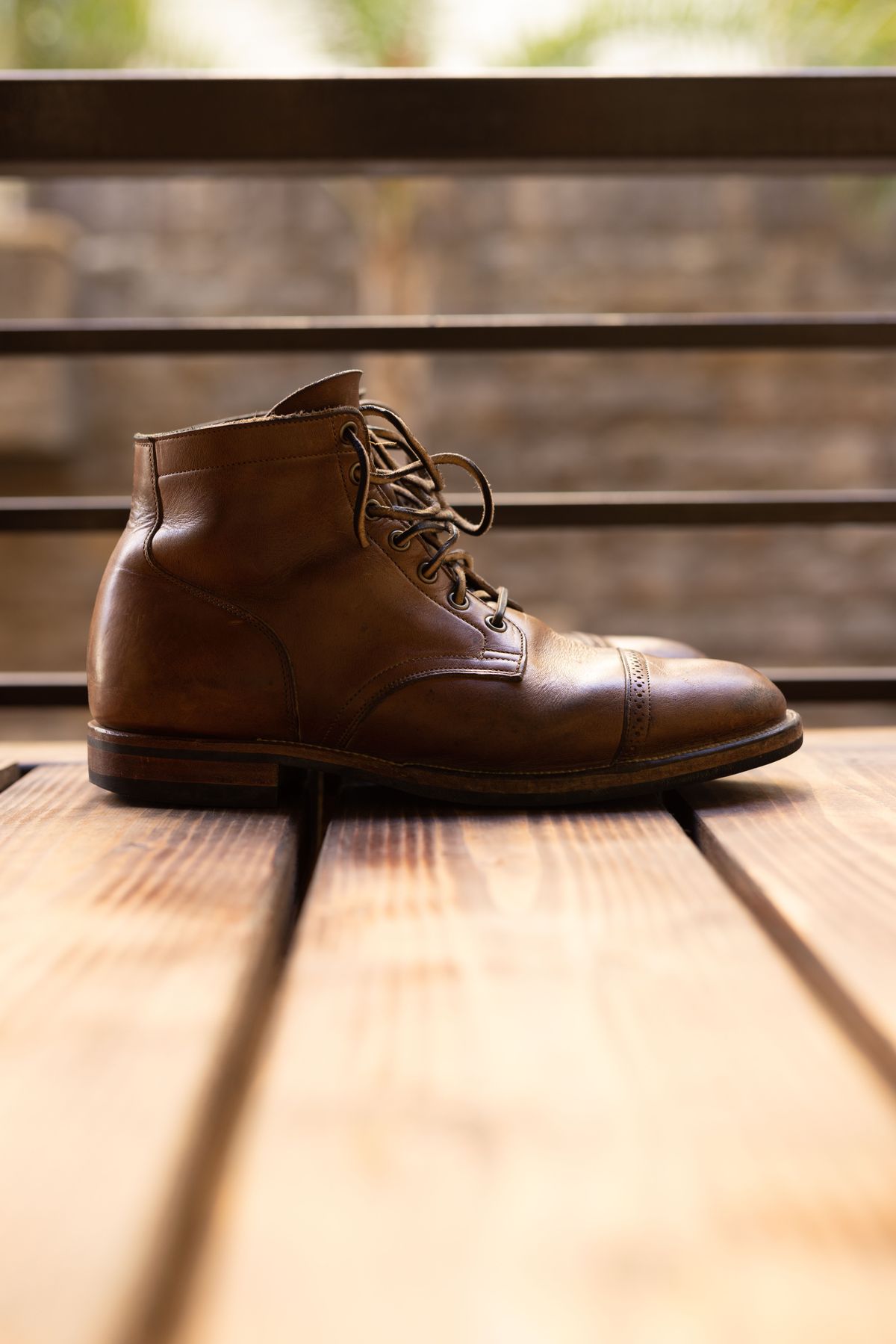 Photo by patinathunderdome on December 6, 2021 of the Viberg Service Boot in Horween Natural Chromexcel.