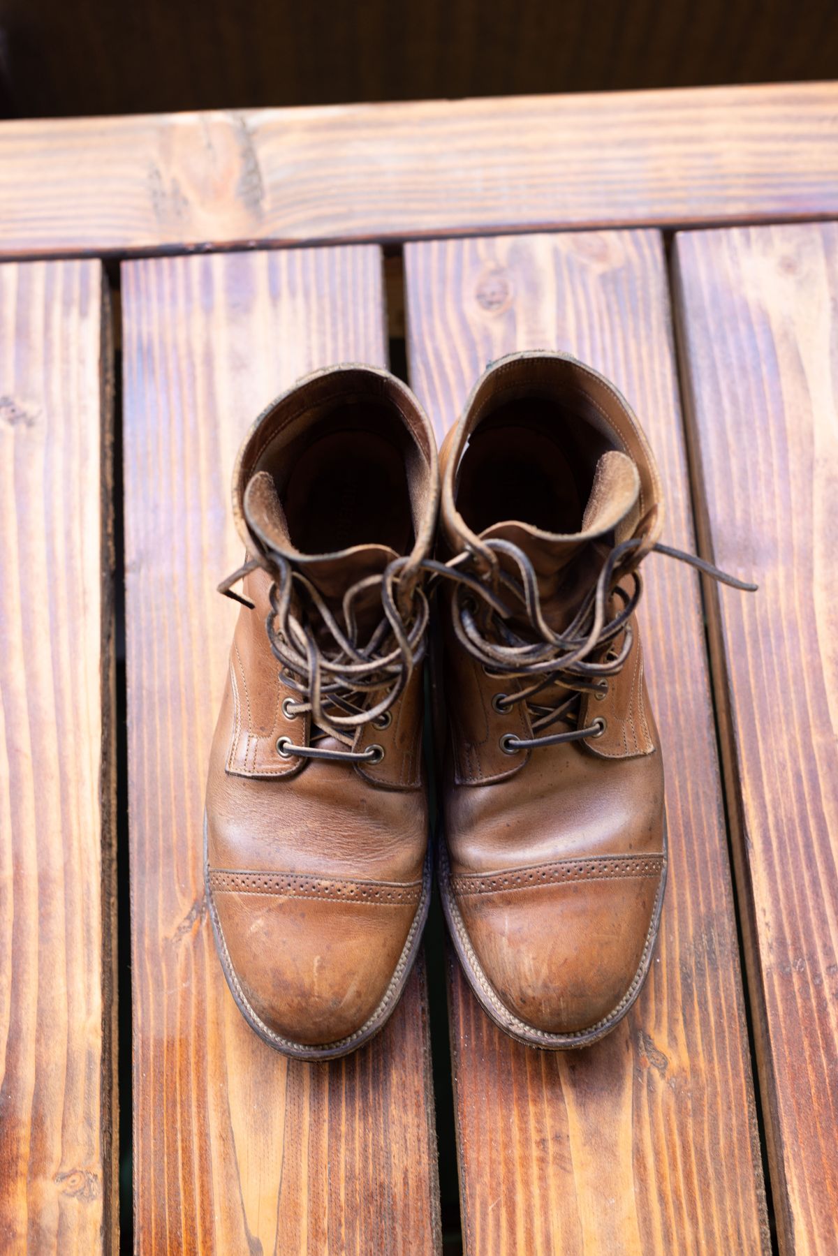 Photo by patinathunderdome on December 6, 2021 of the Viberg Service Boot in Horween Natural Chromexcel.
