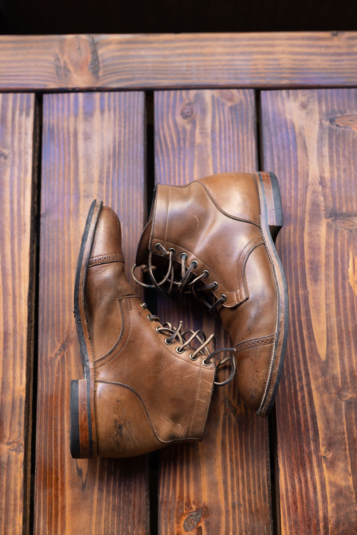 Photo by patinathunderdome on December 6, 2021 of the Viberg Service Boot in Horween Natural Chromexcel.