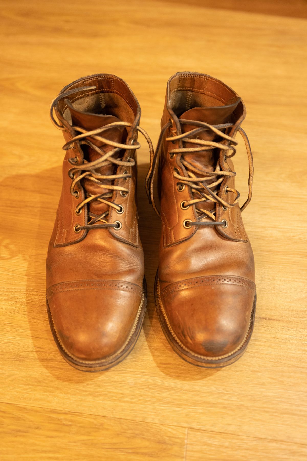 Photo by patinathunderdome on January 4, 2022 of the Viberg Service Boot in Horween Natural Chromexcel.