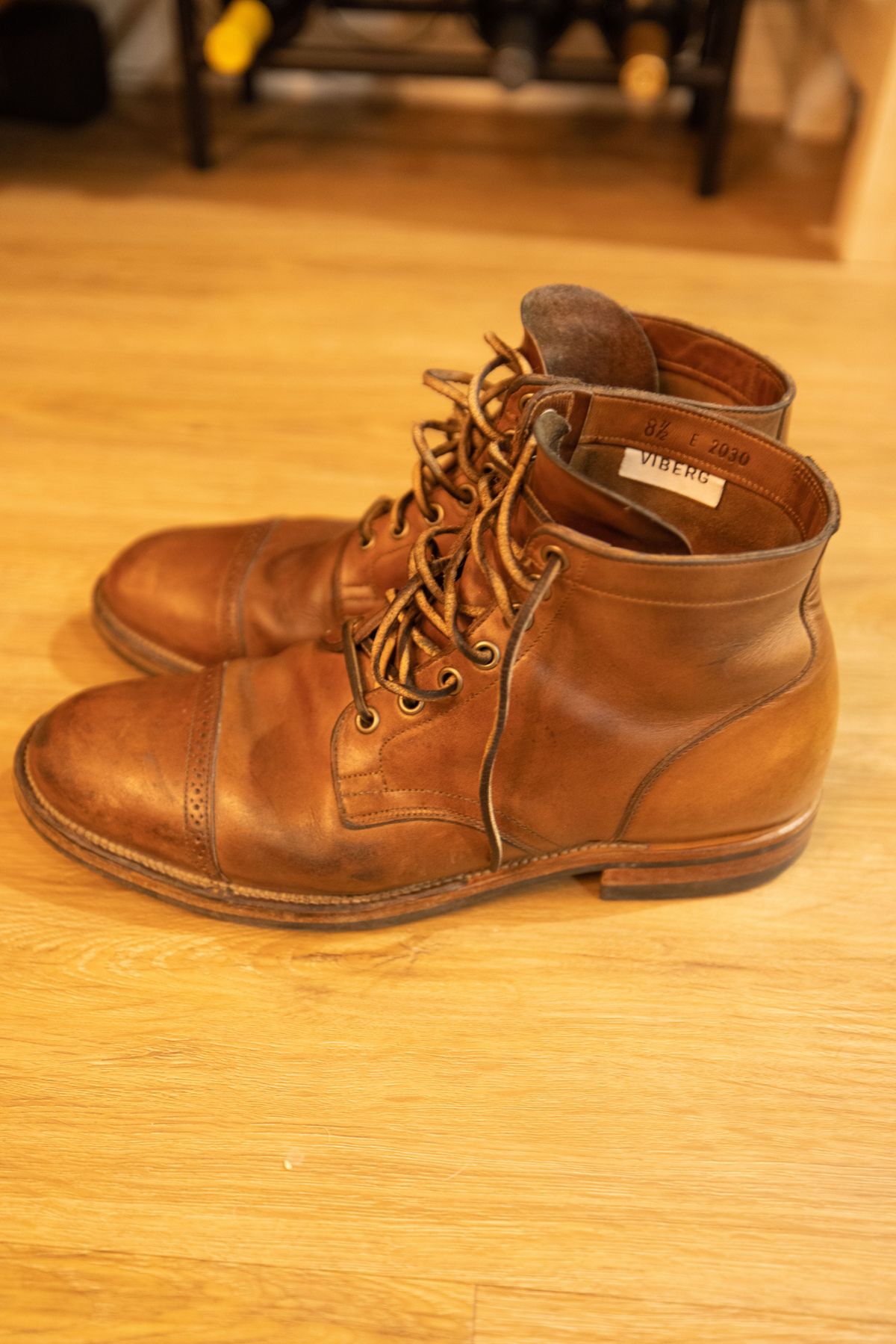 Photo by patinathunderdome on January 4, 2022 of the Viberg Service Boot in Horween Natural Chromexcel.