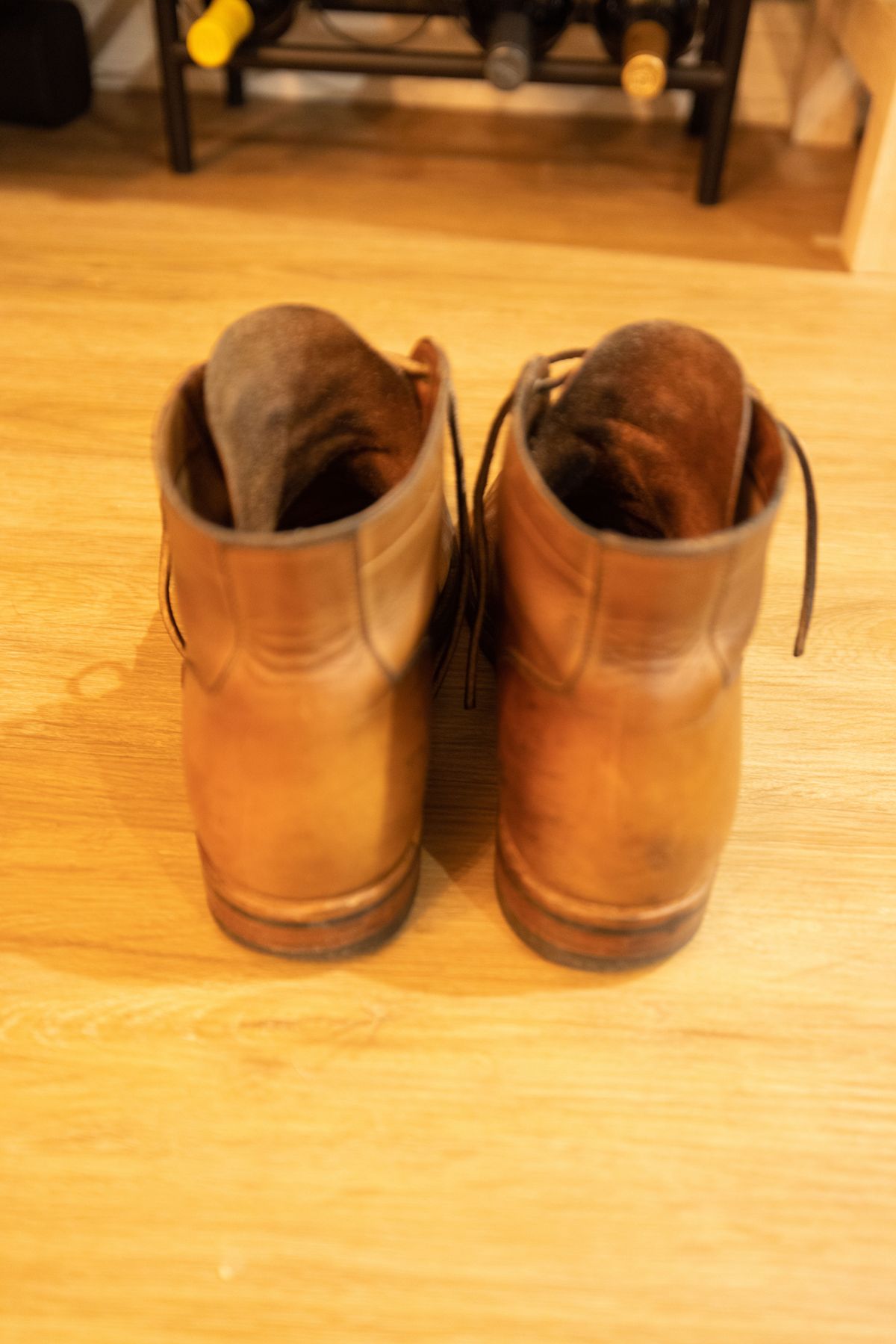 Photo by patinathunderdome on January 4, 2022 of the Viberg Service Boot in Horween Natural Chromexcel.