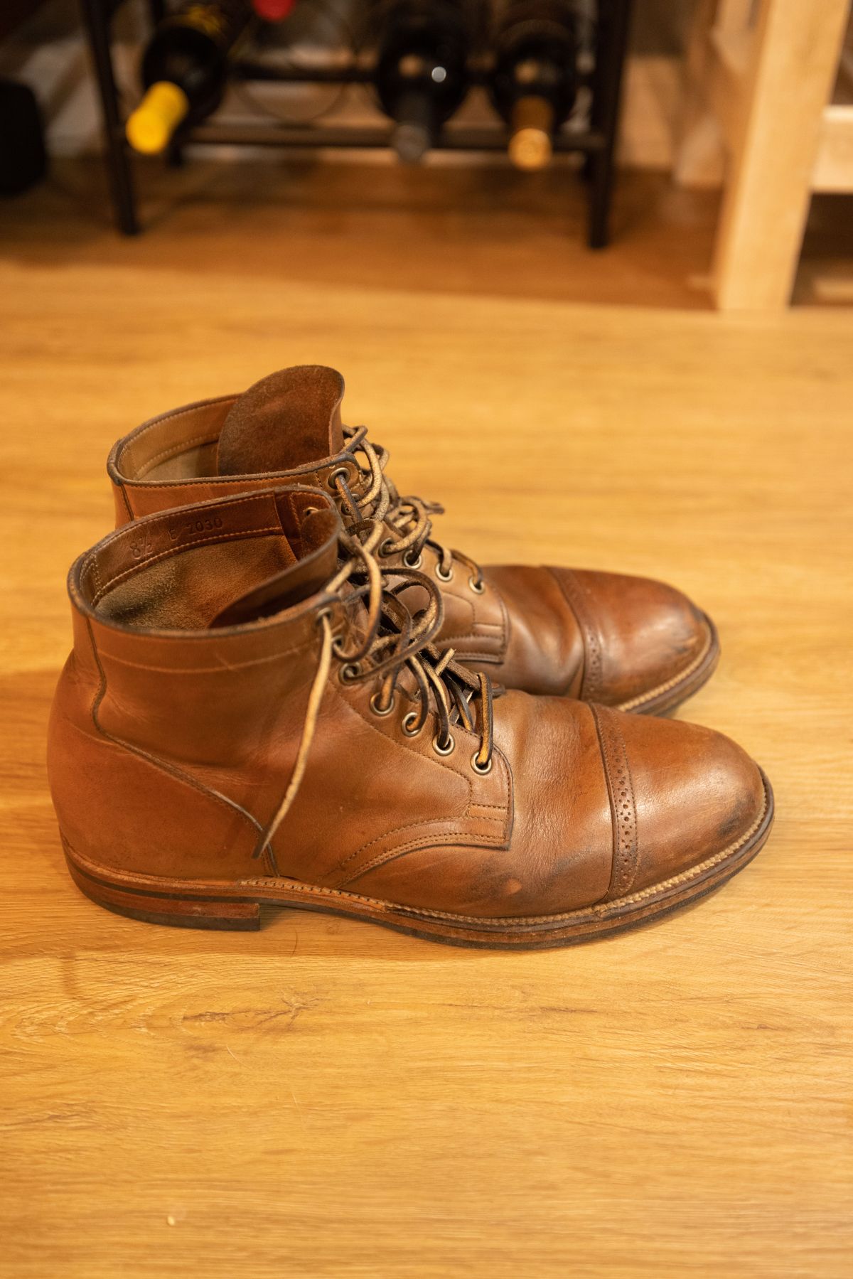 Photo by patinathunderdome on January 4, 2022 of the Viberg Service Boot in Horween Natural Chromexcel.