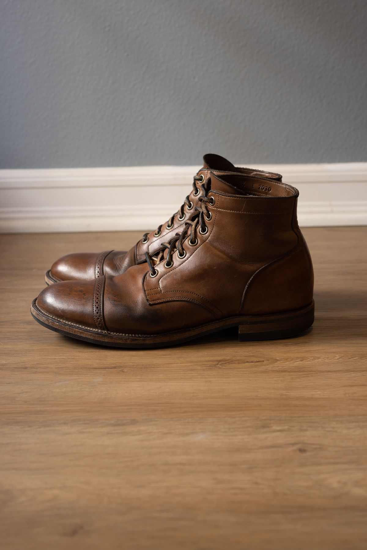 Photo by patinathunderdome on February 4, 2022 of the Viberg Service Boot in Horween Natural Chromexcel.