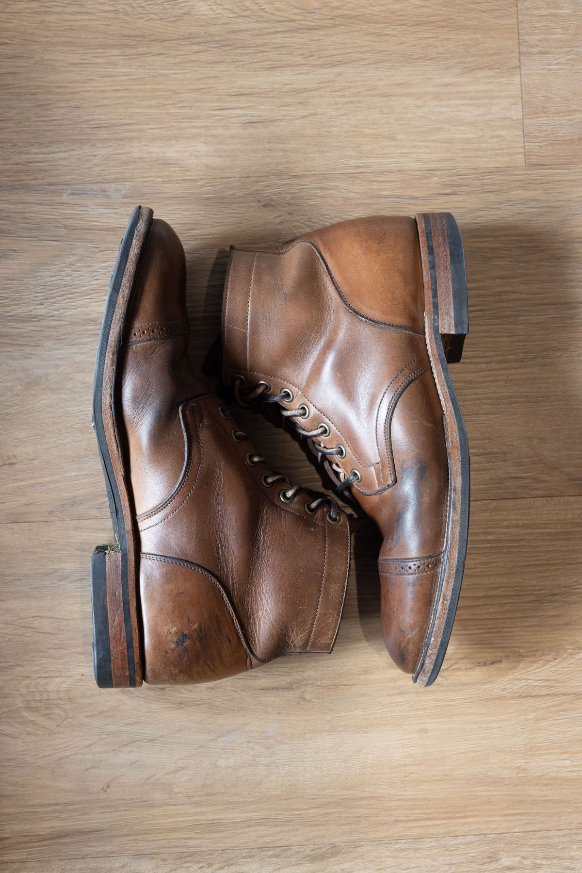Photo by patinathunderdome on February 4, 2022 of the Viberg Service Boot in Horween Natural Chromexcel.