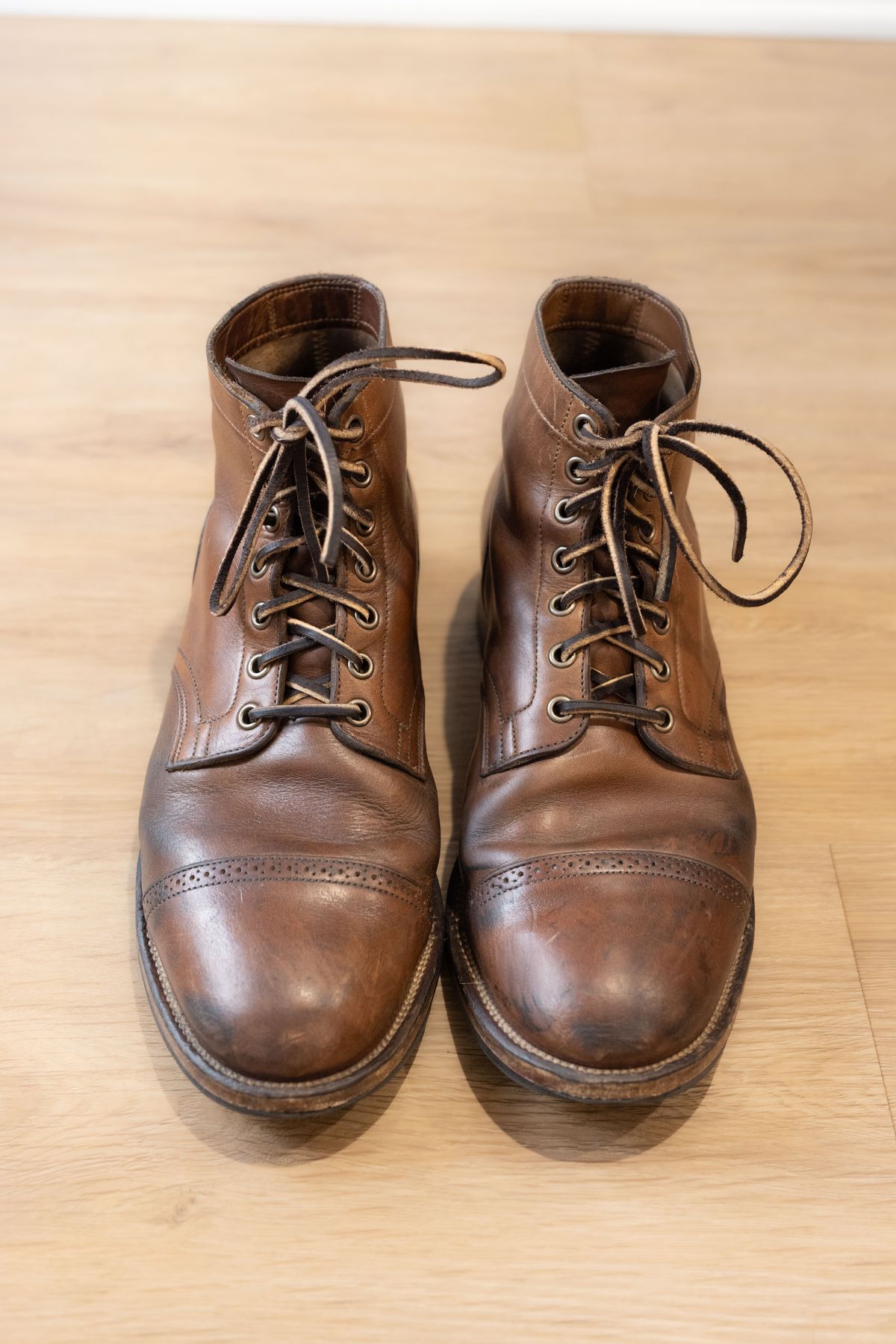 Photo by patinathunderdome on March 3, 2022 of the Viberg Service Boot in Horween Natural Chromexcel.