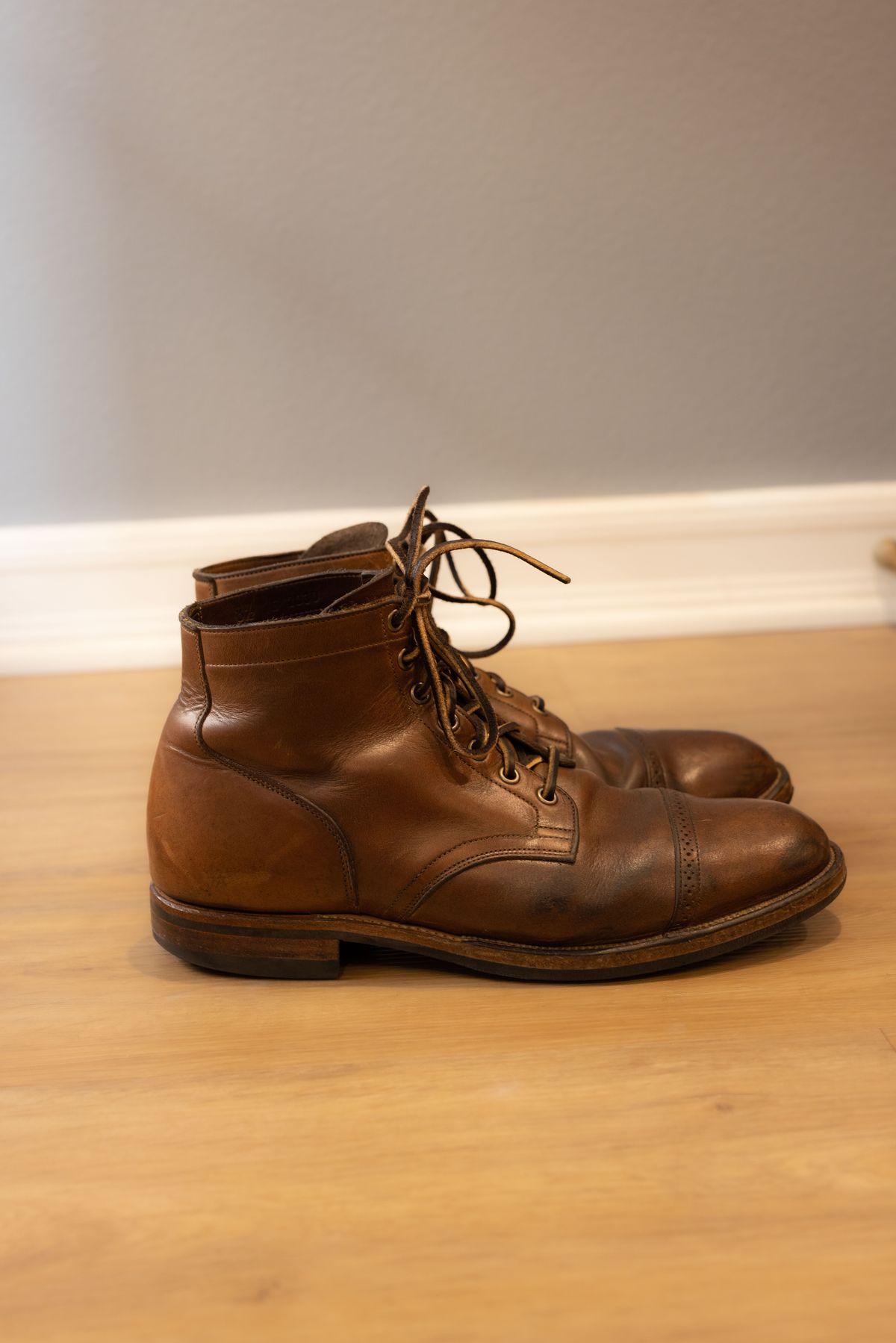 Photo by patinathunderdome on March 3, 2022 of the Viberg Service Boot in Horween Natural Chromexcel.