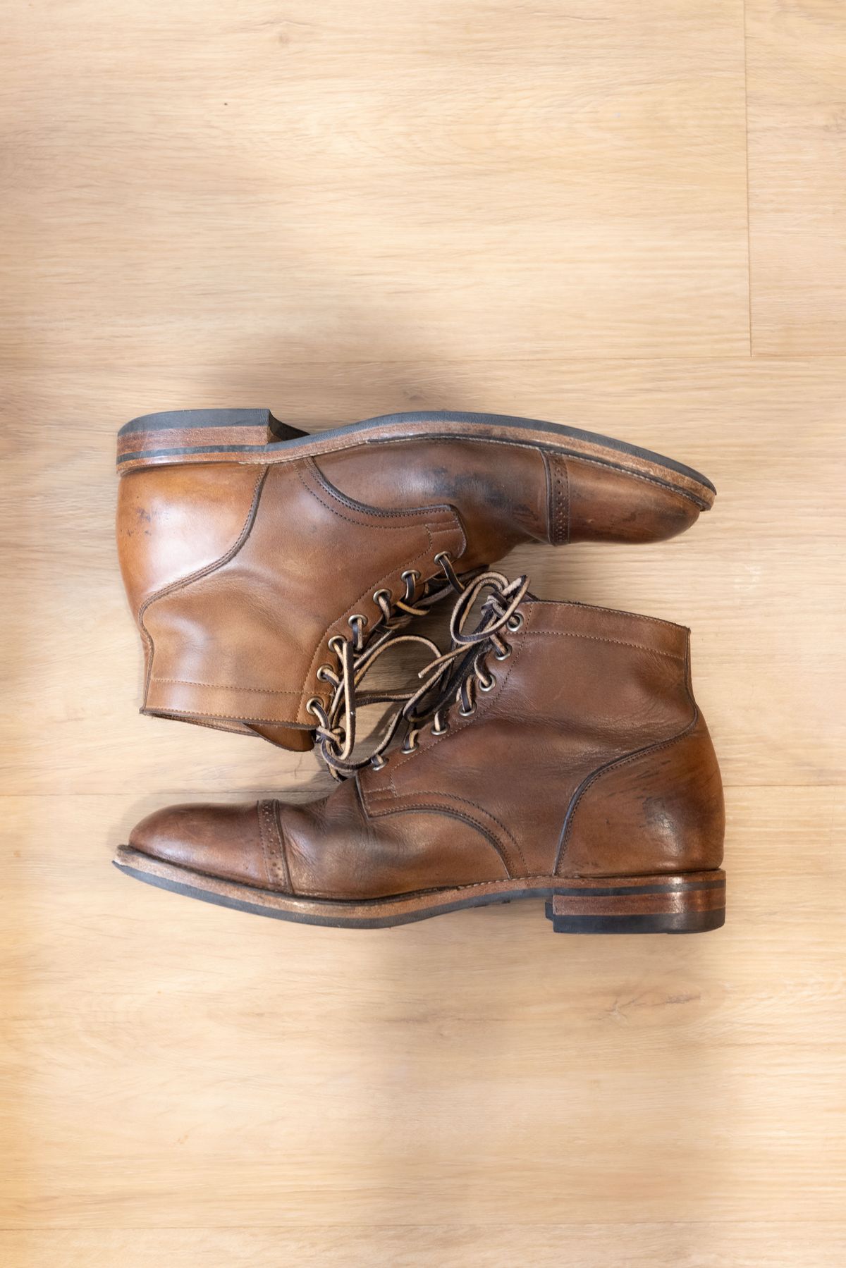 Photo by patinathunderdome on March 3, 2022 of the Viberg Service Boot in Horween Natural Chromexcel.