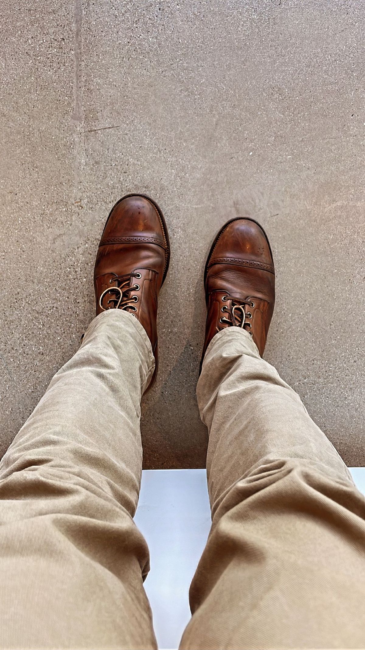 Photo by patinathunderdome on March 3, 2022 of the Viberg Service Boot in Horween Natural Chromexcel.