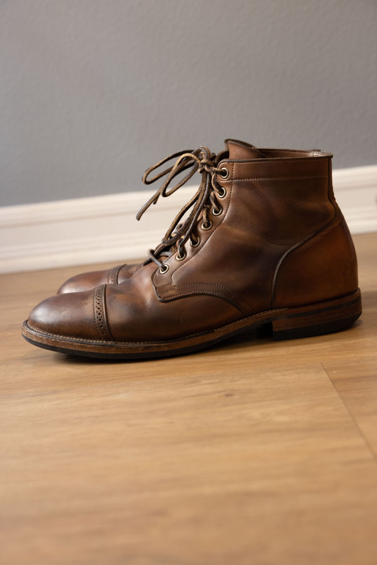 Photo by patinathunderdome on April 4, 2022 of the Viberg Service Boot in Horween Natural Chromexcel.