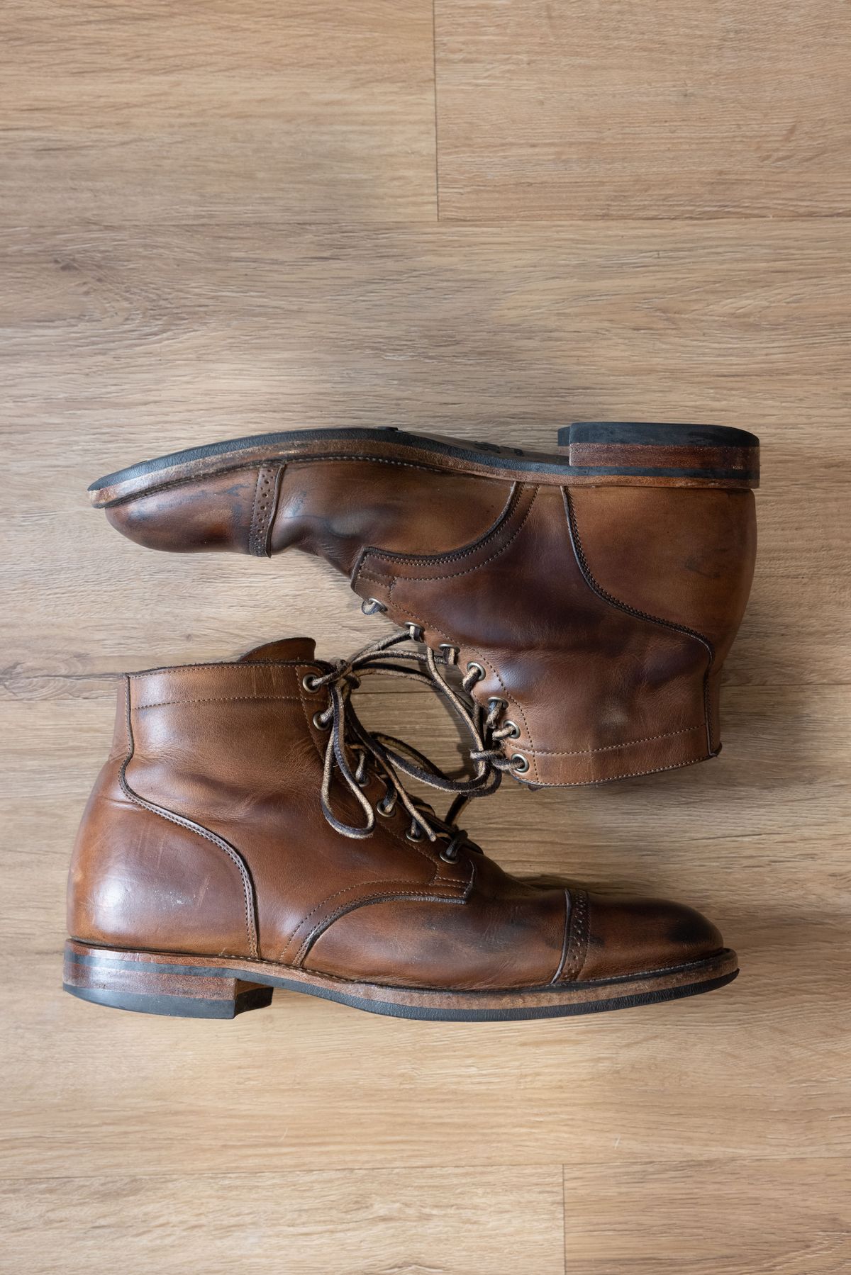 Photo by patinathunderdome on April 4, 2022 of the Viberg Service Boot in Horween Natural Chromexcel.