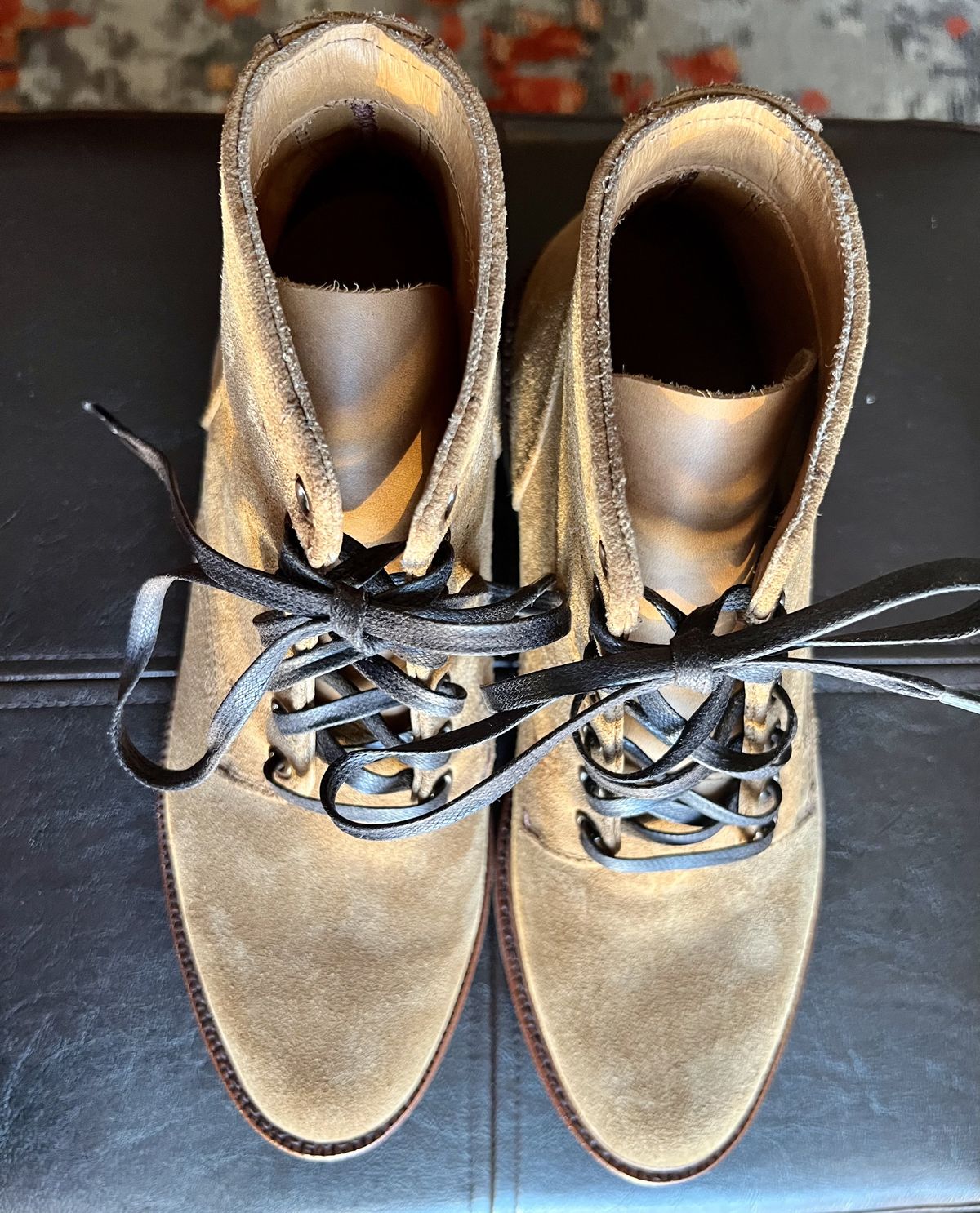 Photo by patinathunderdome on October 1, 2021 of the Parkhurst The Allen in S.B. Foot Dune Roughout Suede.