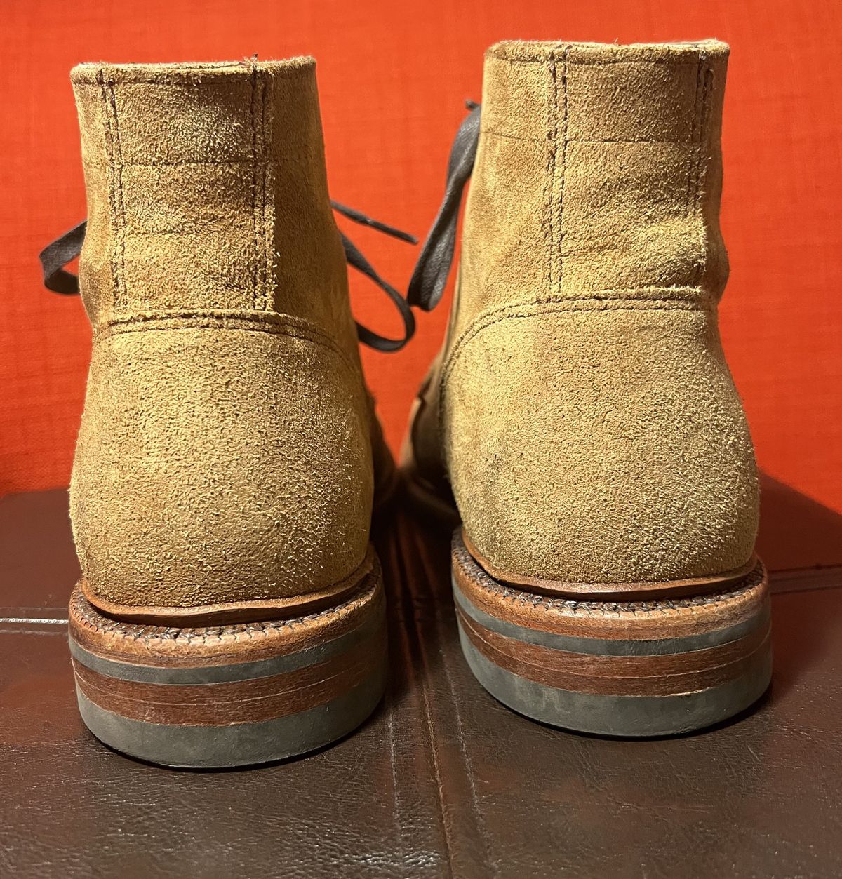 Photo by patinathunderdome on November 3, 2021 of the Parkhurst The Allen in S.B. Foot Dune Roughout Suede.