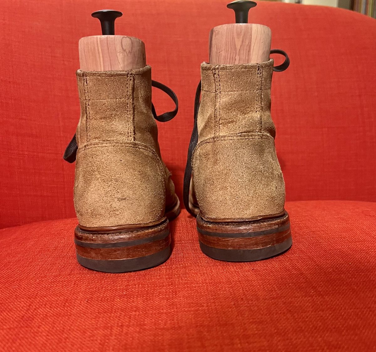 Photo by patinathunderdome on December 6, 2021 of the Parkhurst The Allen in S.B. Foot Dune Roughout Suede.