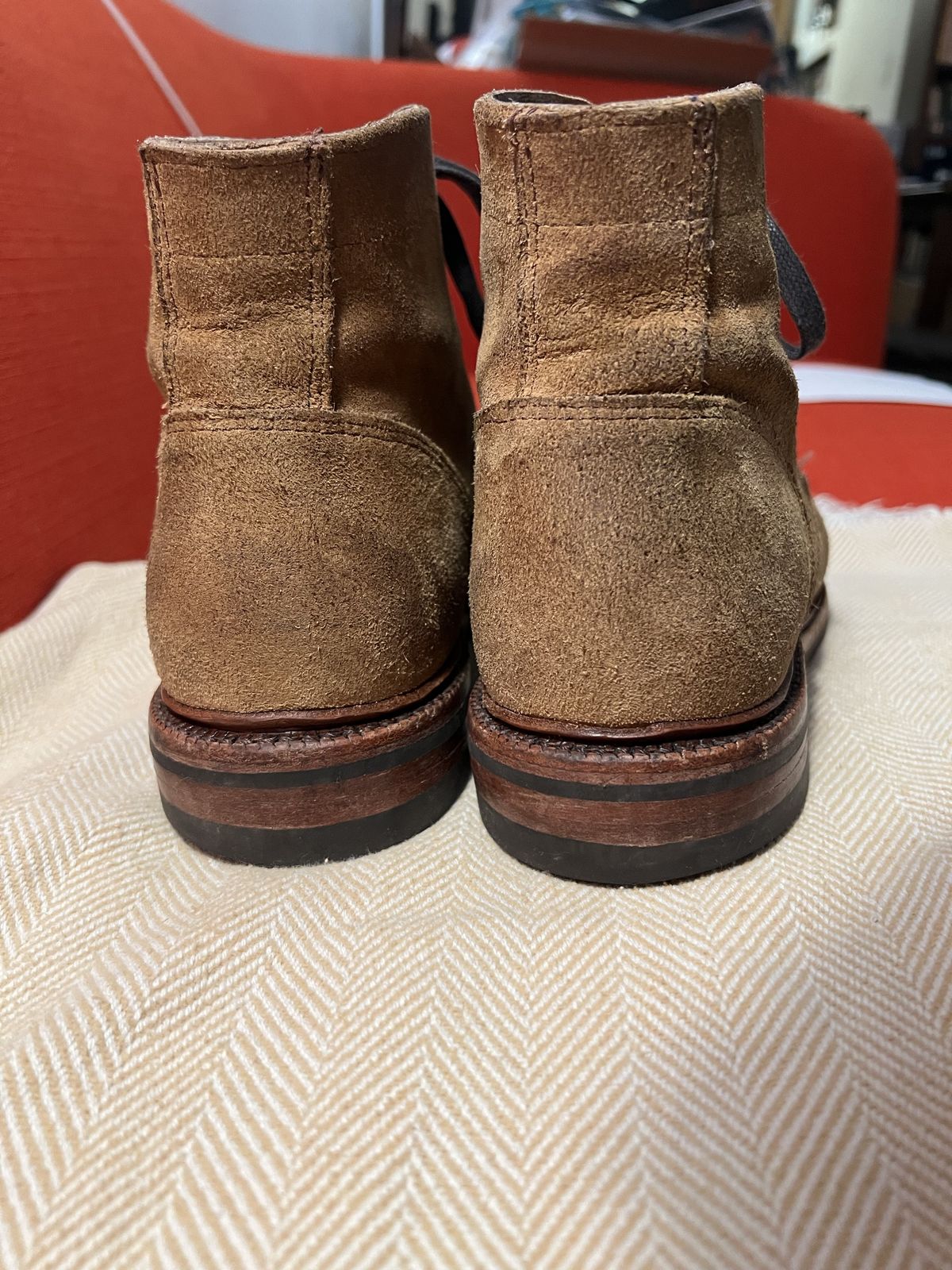 Photo by patinathunderdome on January 5, 2022 of the Parkhurst The Allen in S.B. Foot Dune Roughout Suede.