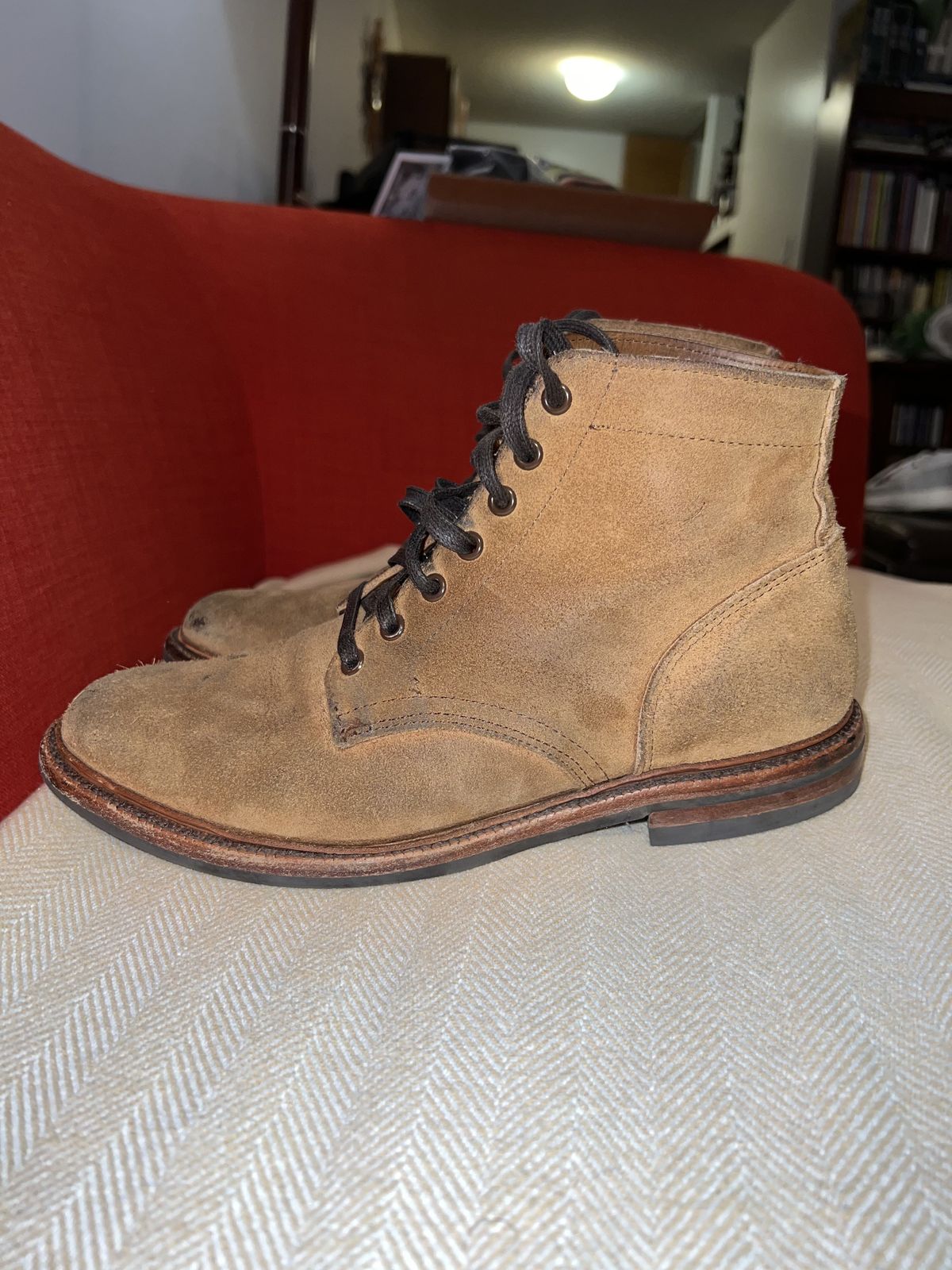 Photo by patinathunderdome on February 5, 2022 of the Parkhurst The Allen in S.B. Foot Dune Roughout Suede.