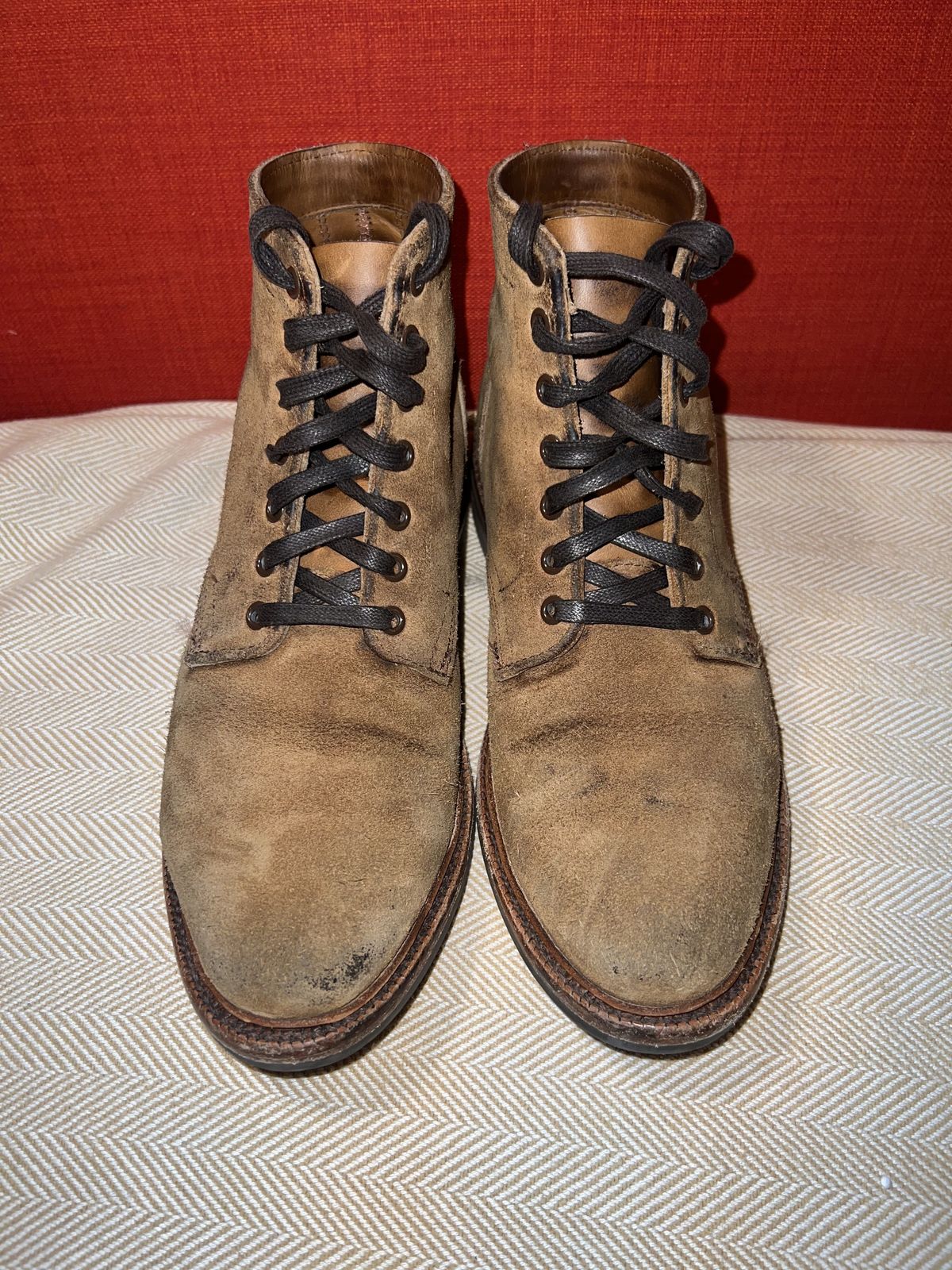 Photo by patinathunderdome on February 5, 2022 of the Parkhurst The Allen in S.B. Foot Dune Roughout Suede.