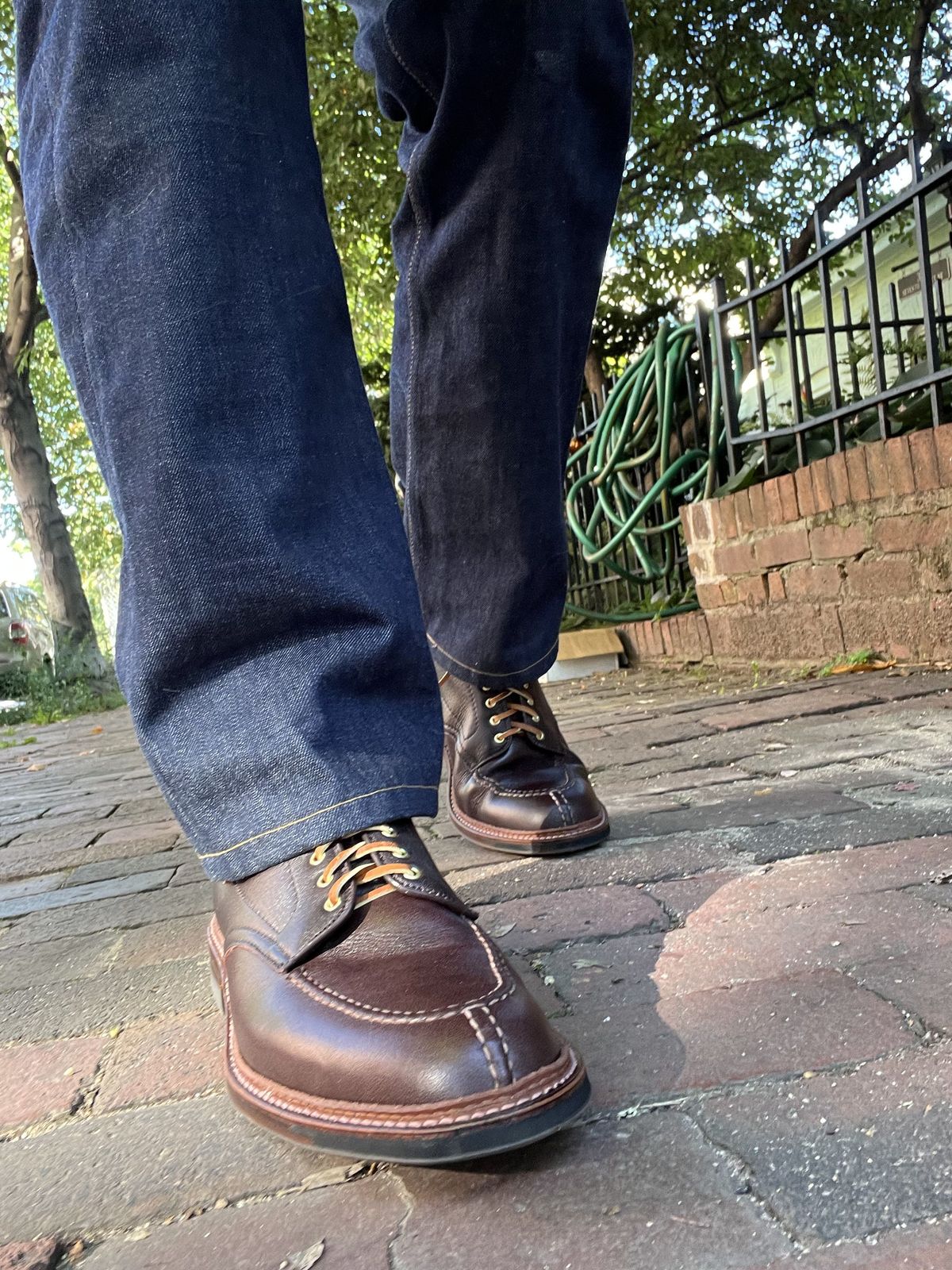 Photo by patinathunderdome on November 1, 2021 of the Alden Tanker Boot in Horween Arabica Lux Calfskin.