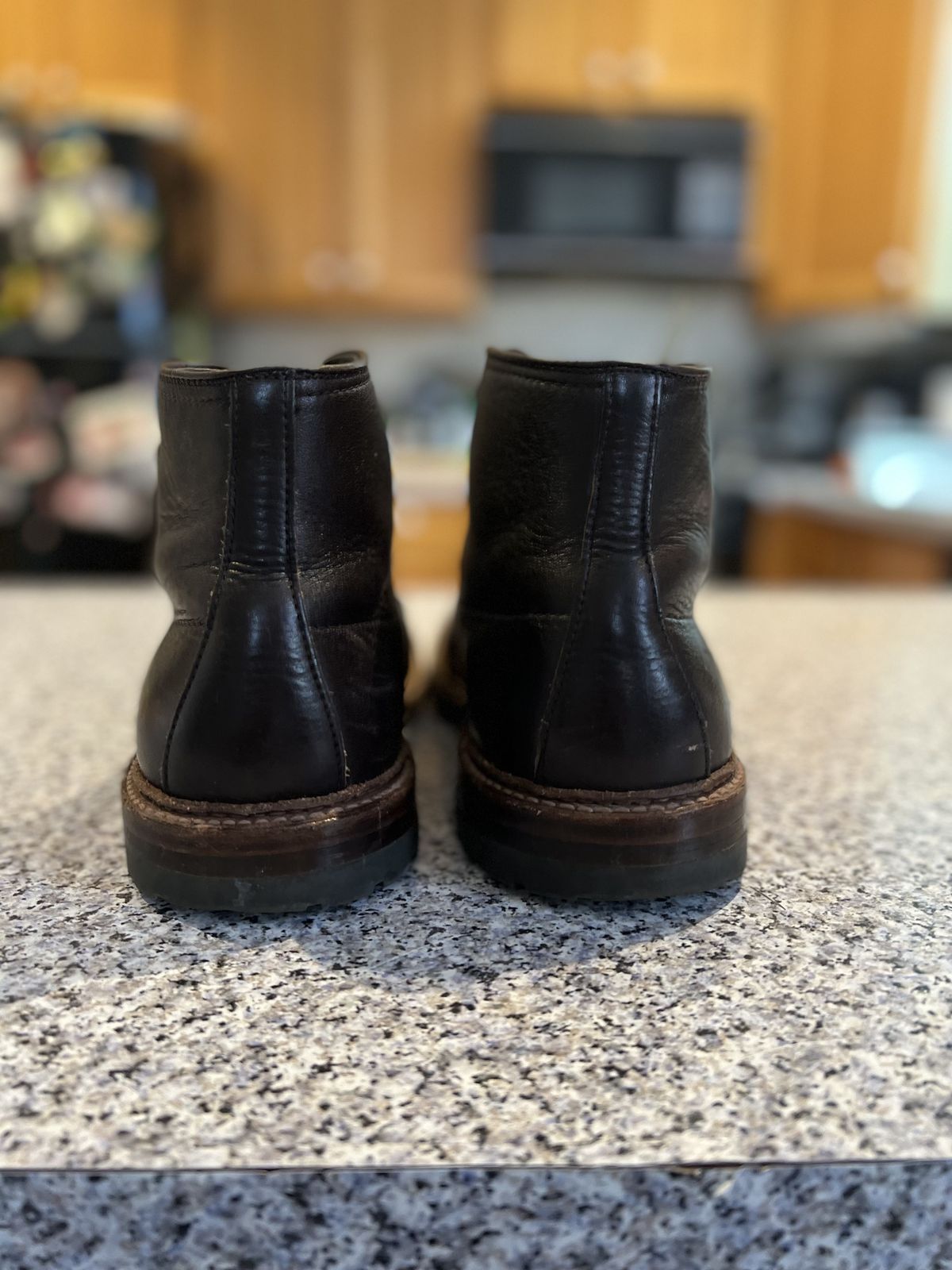 Photo by patinathunderdome on January 1, 2022 of the Alden Tanker Boot in Horween Arabica Lux Calfskin.