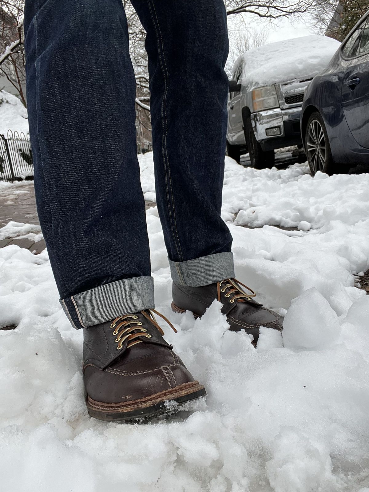 Photo by patinathunderdome on February 1, 2022 of the Alden Tanker Boot in Horween Arabica Lux Calfskin.