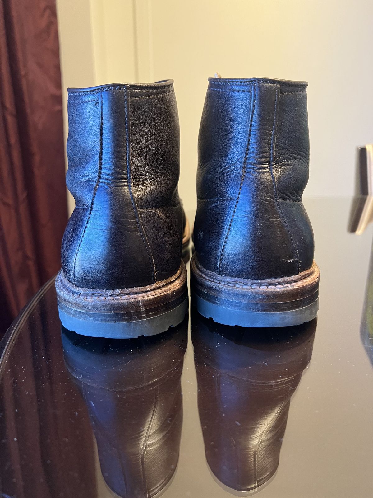 Photo by patinathunderdome on February 1, 2022 of the Alden Tanker Boot in Horween Arabica Lux Calfskin.