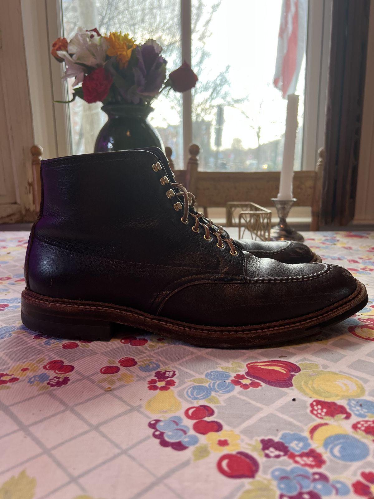 Photo by patinathunderdome on March 2, 2022 of the Alden Tanker Boot in Horween Arabica Lux Calfskin.