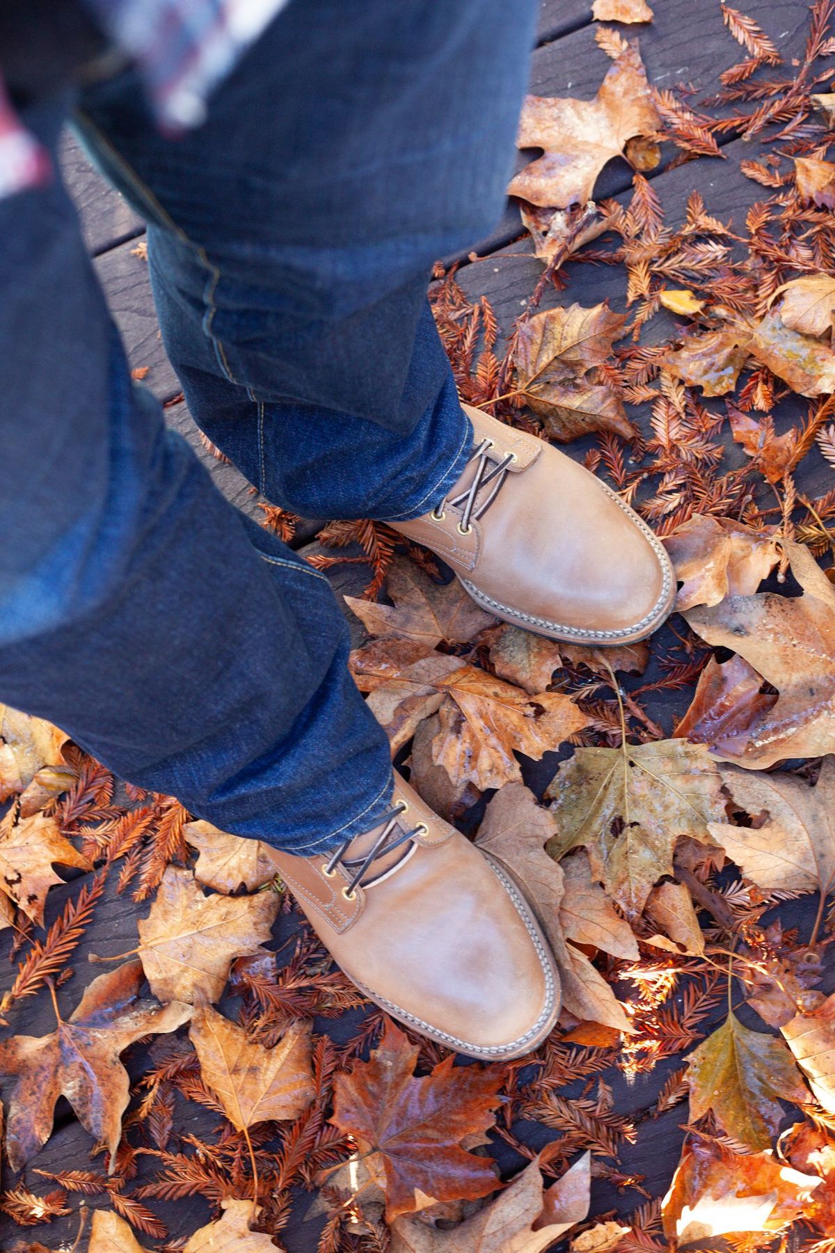 Photo by patinathunderdome on January 4, 2022 of the Viberg Service Boot in Maryam Light Grey Horsebutt.