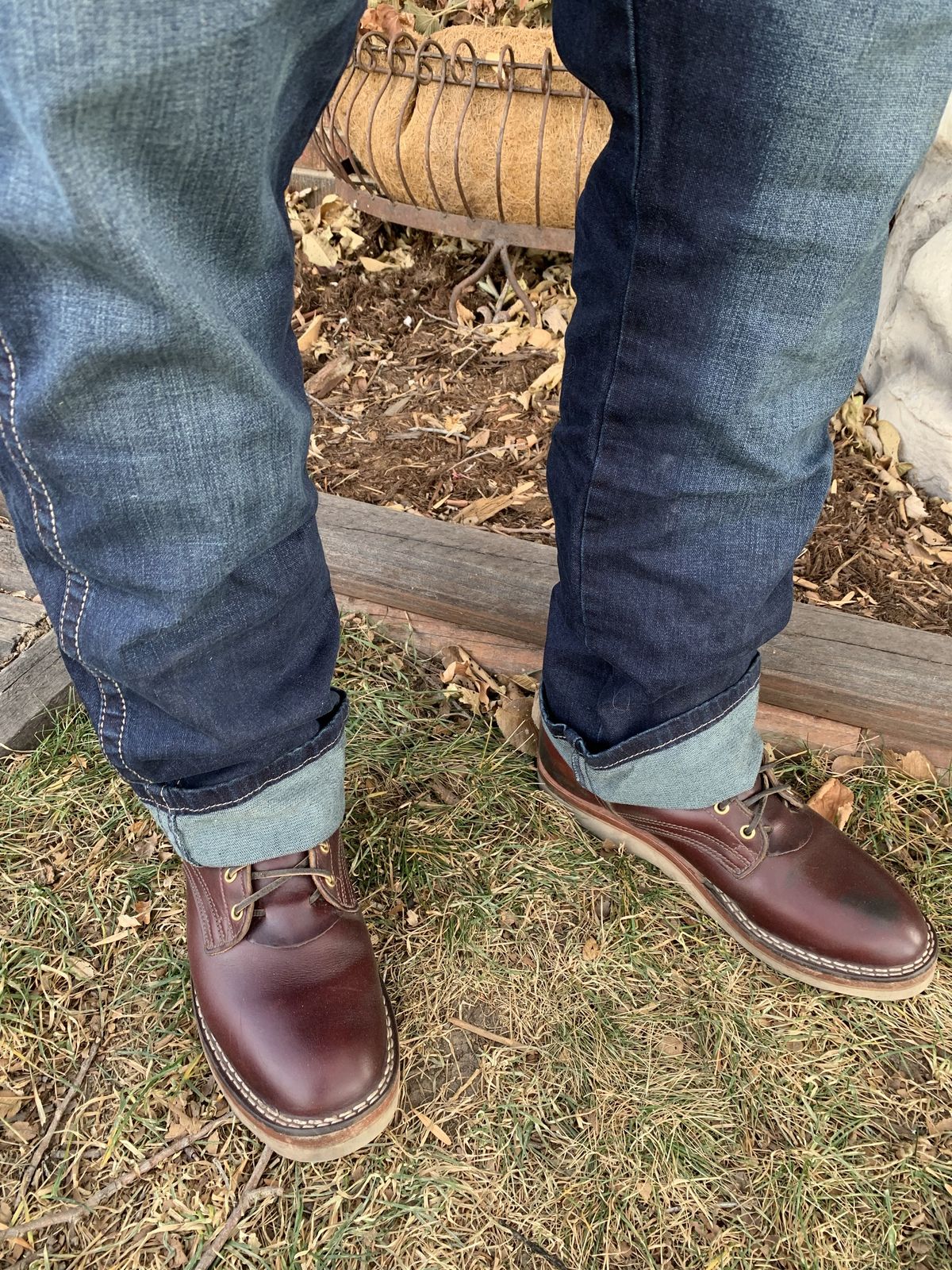 Photo by patinathunderdome on December 4, 2021 of the Nicks Traveler in Horween Color 8 Chromexcel.
