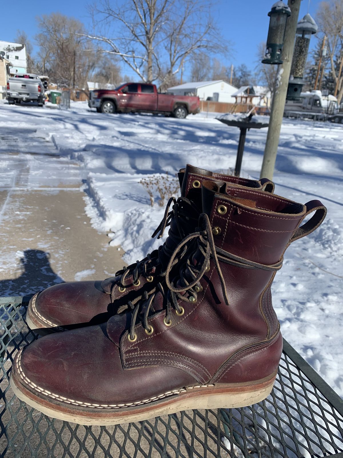 Photo by patinathunderdome on January 2, 2022 of the Nicks Traveler in Horween Color 8 Chromexcel.